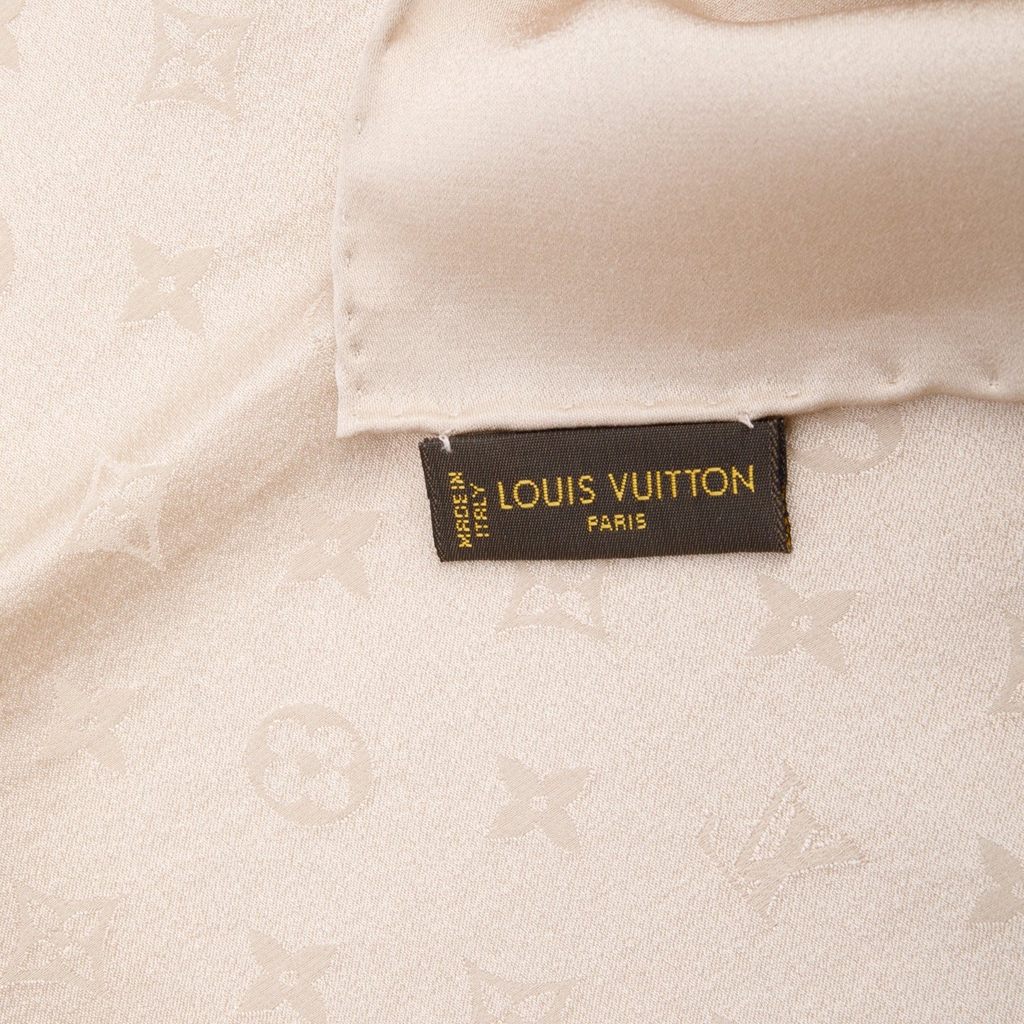 Louis Vuitton Beige Monogram Square Silk Scarf