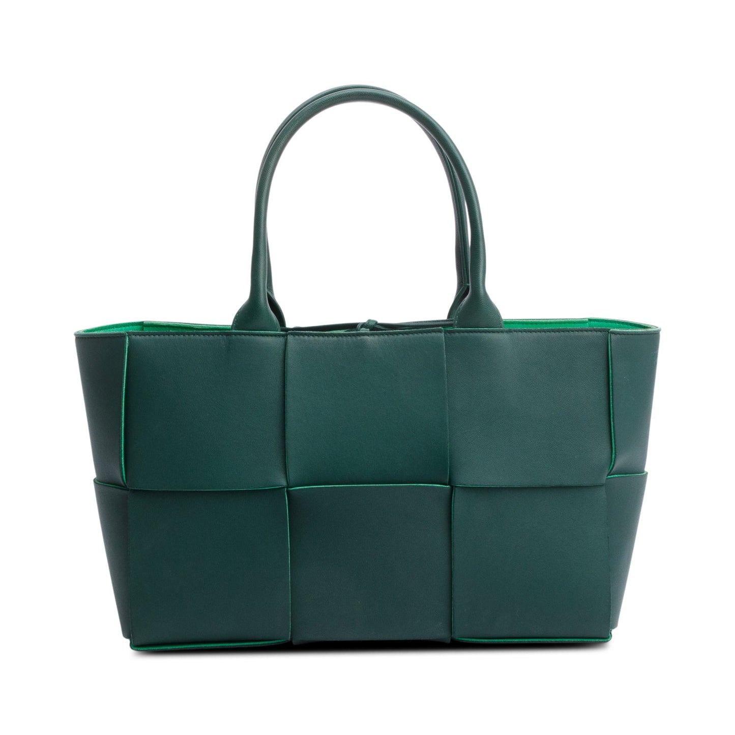 Bottega Veneta Green Maxi Intrecciato Leather Small Arco Tote