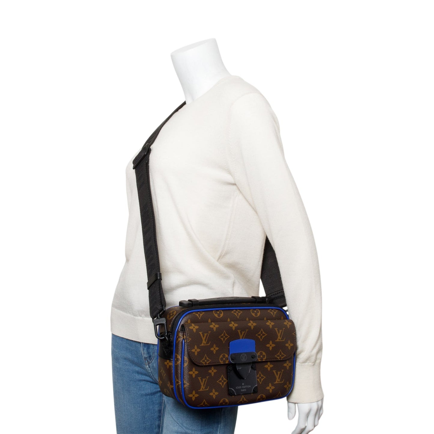 Louis Vuitton Monogram Macassar S Lock Messenger Bag
