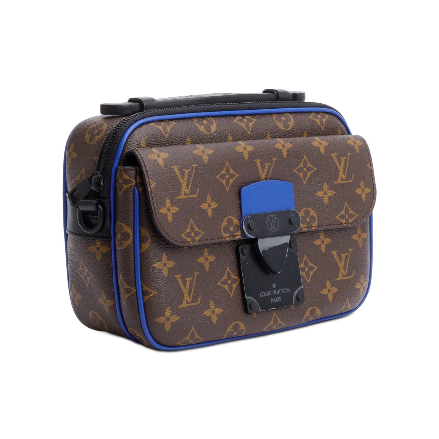 Louis Vuitton Monogram Macassar S Lock Messenger Bag