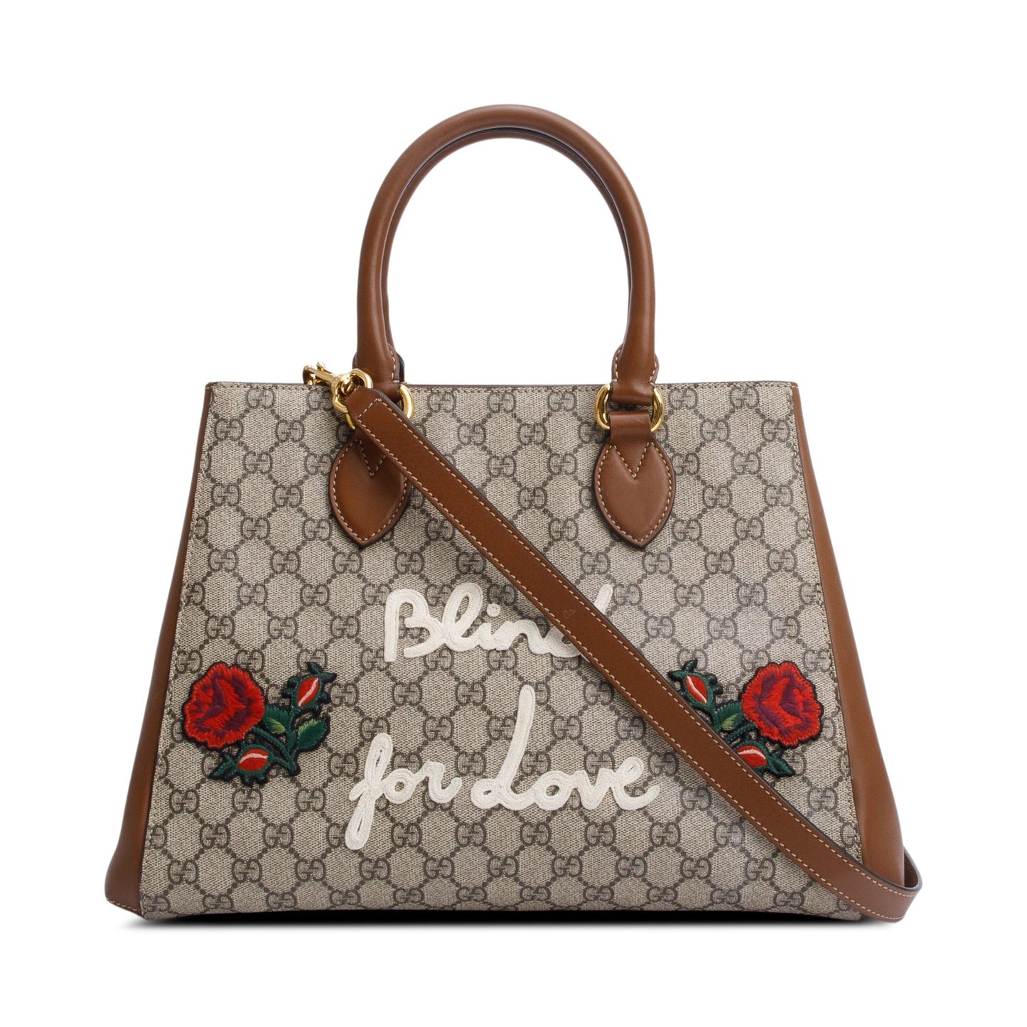 Gucci Soft GG Supreme Embroidered Blind For Love Medium Tote