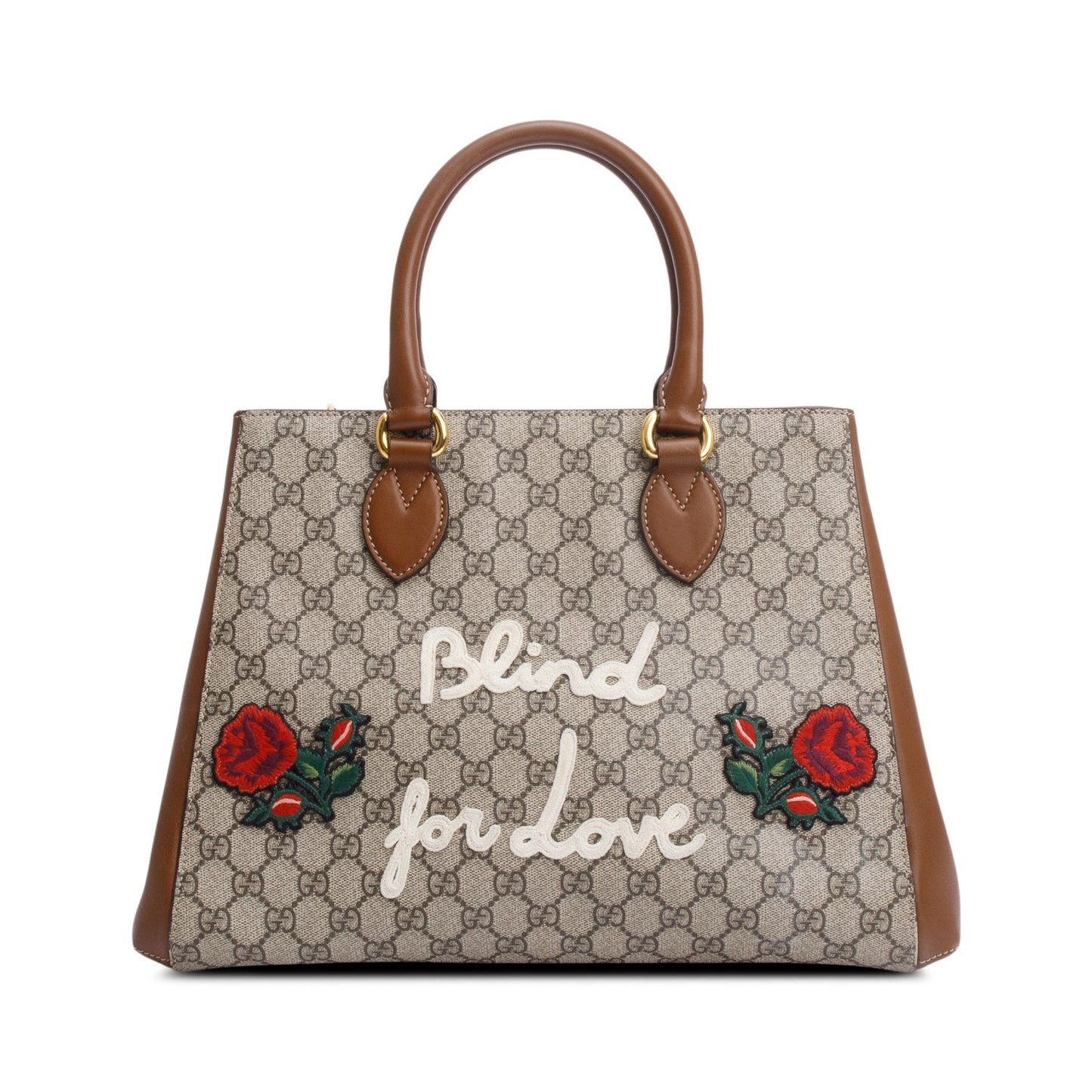 Gucci Soft GG Supreme Embroidered Blind For Love Medium Tote