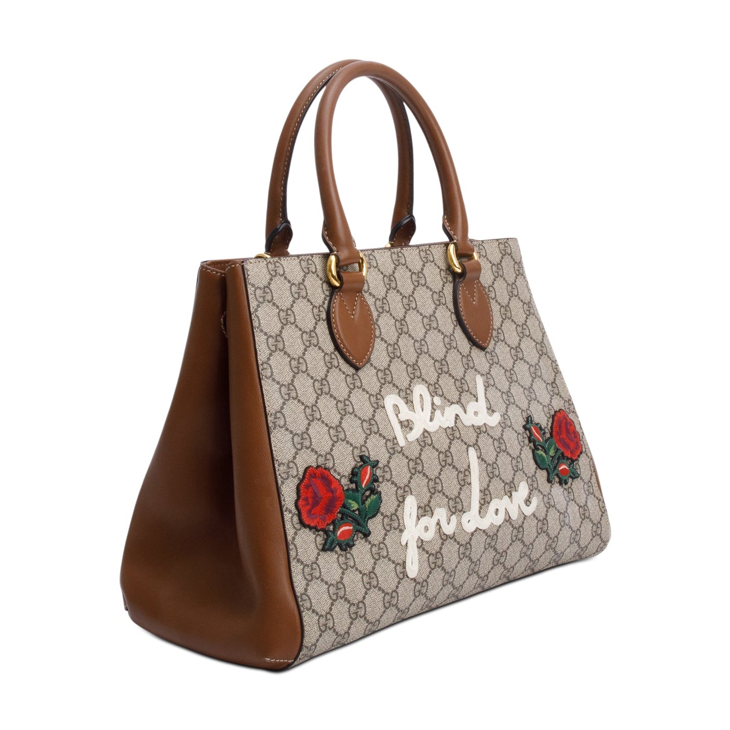 Gucci Soft GG Supreme Embroidered Blind For Love Medium Tote