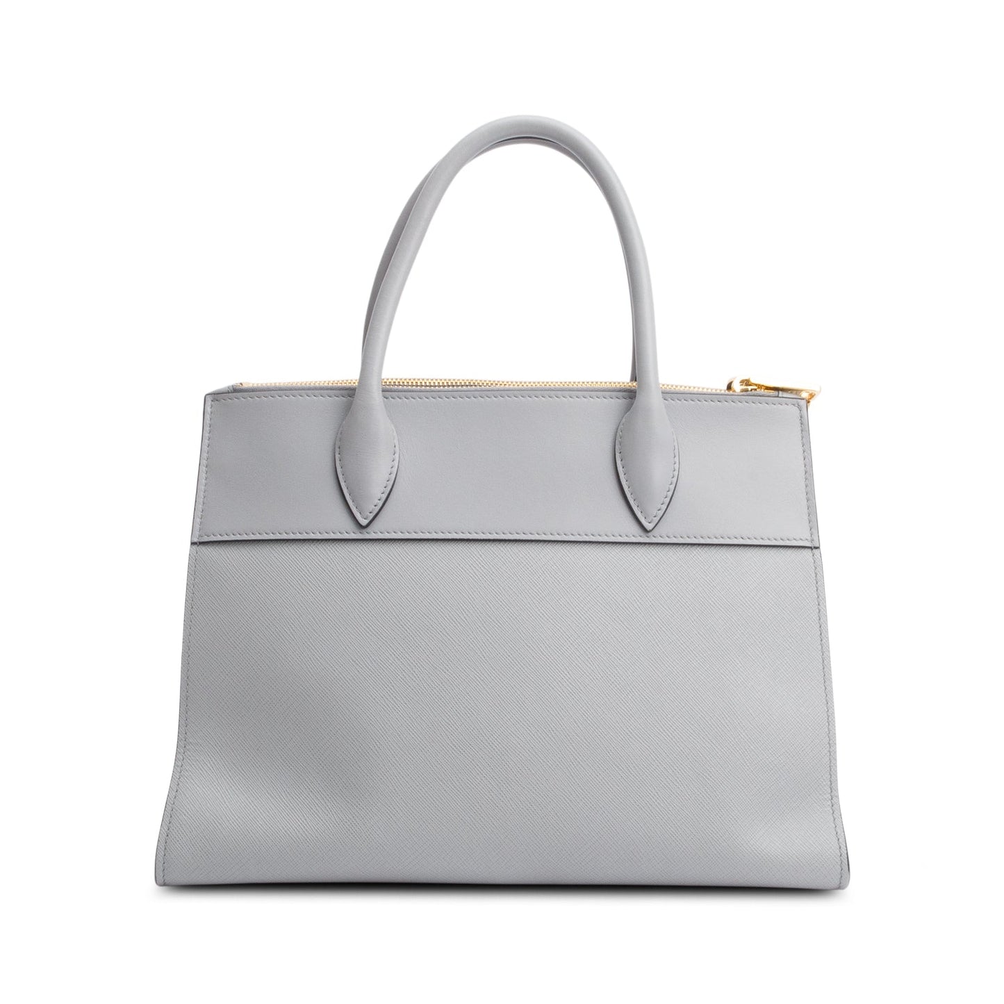 Prada Grey Saffiano & City Calf Leather Small Paradigme Tote