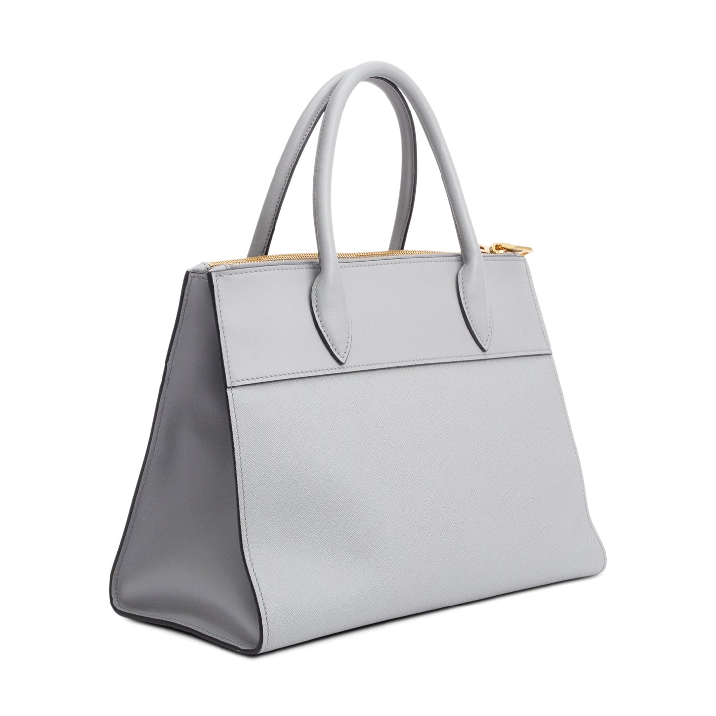 Prada Grey Saffiano & City Calf Leather Small Paradigme Tote