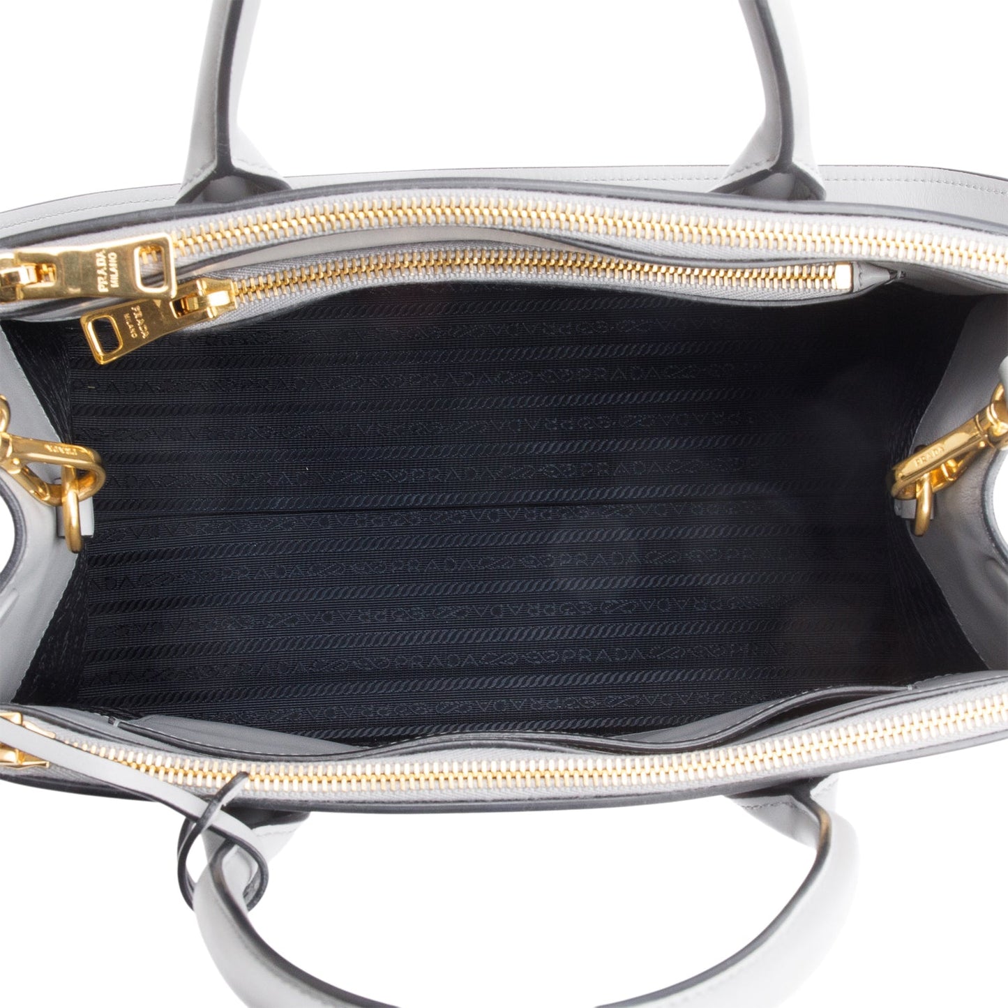 Prada Grey Saffiano & City Calf Leather Small Paradigme Tote