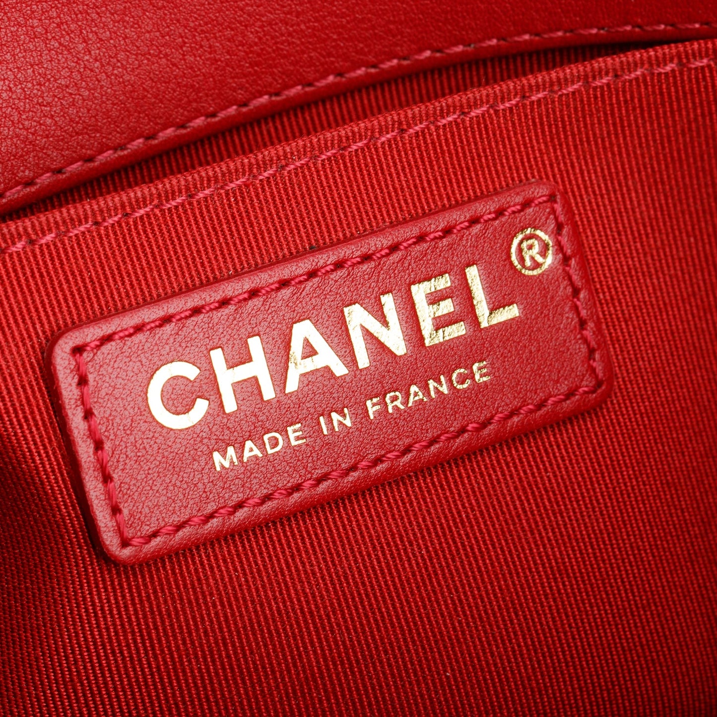 Chanel 2020 Red Quilted Lambskin Leather Small Logo Top Handle Boy Bag