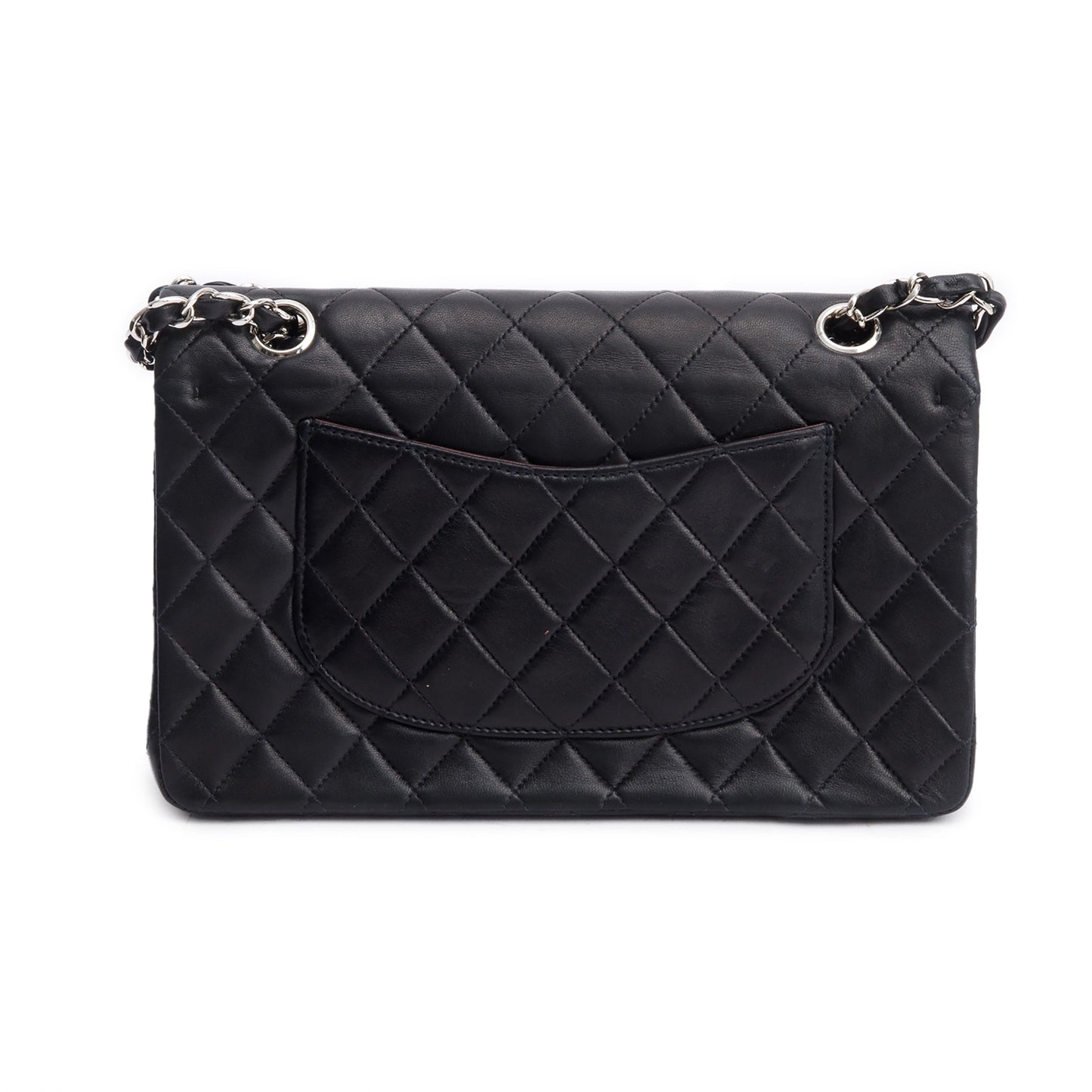 Chanel Vintage Black Quilted Lambskin Leather Classic Medium Double Flap Bag