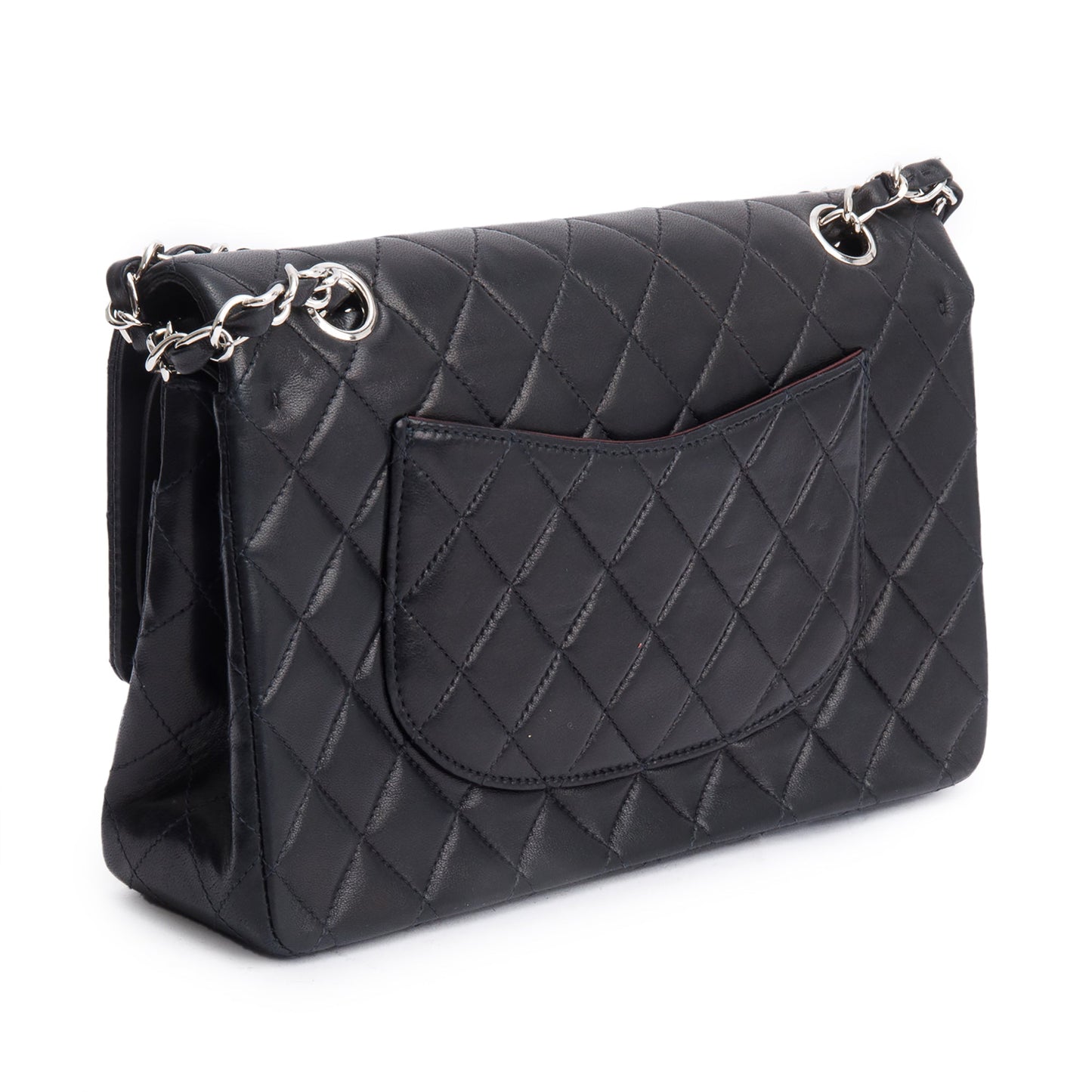 Chanel Vintage Black Quilted Lambskin Leather Classic Medium Double Flap Bag