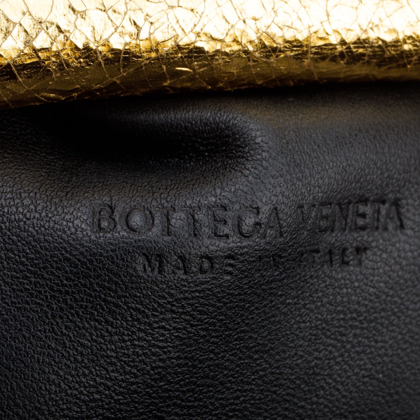 Bottega Veneta Gold Metallic Calfskin Intrecciato Leather The Mini Pouch