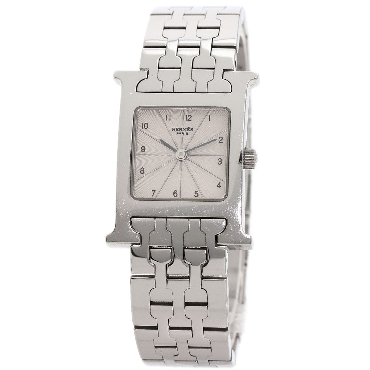 HERMES Watches Quartz HH1.210 Stainless Steel , Stainless Steel Silver H watch Silver dial Women