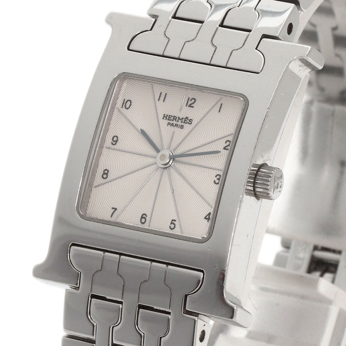 HERMES Watches Quartz HH1.210 Stainless Steel , Stainless Steel Silver H watch Silver dial Women