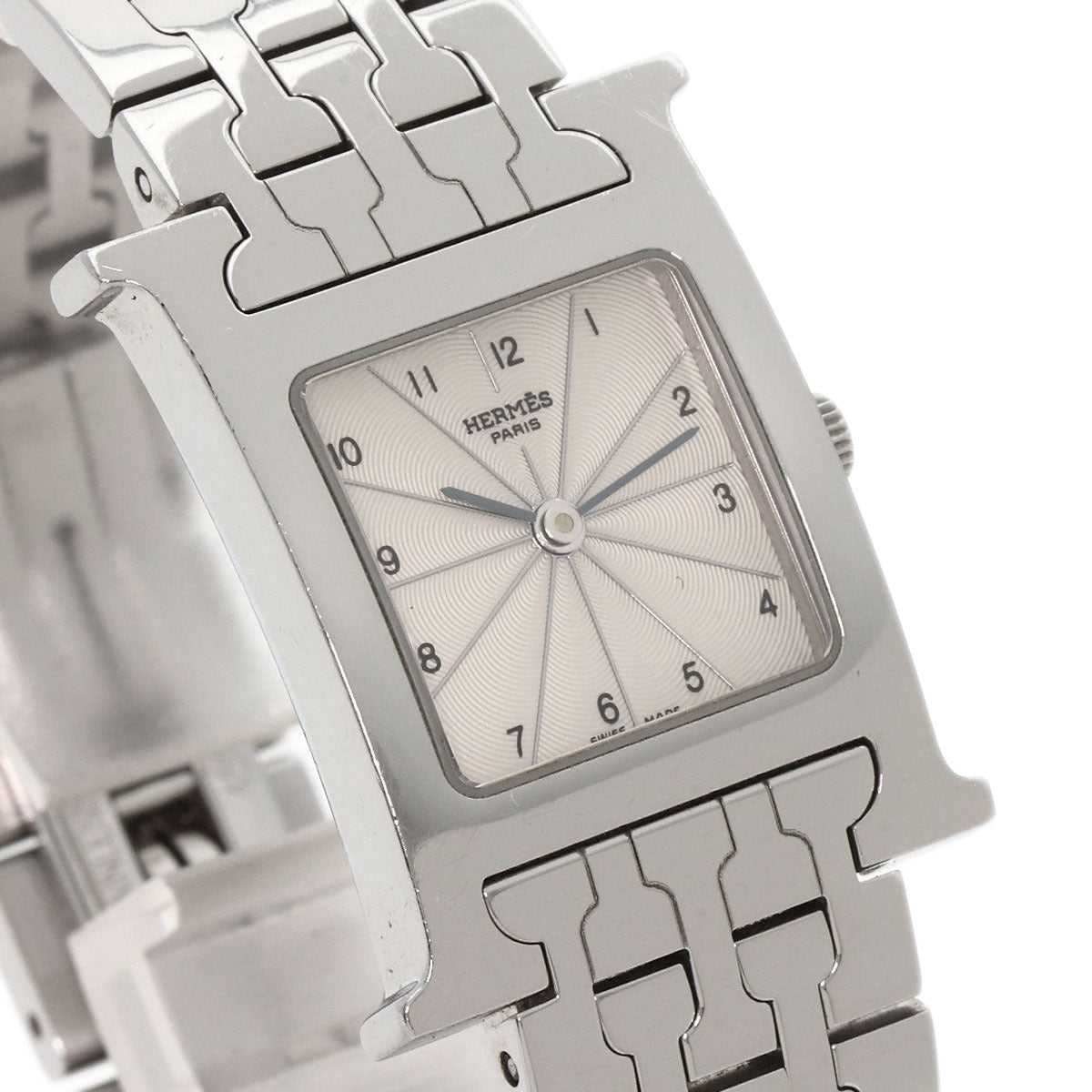 HERMES Watches Quartz HH1.210 Stainless Steel , Stainless Steel Silver H watch Silver dial Women