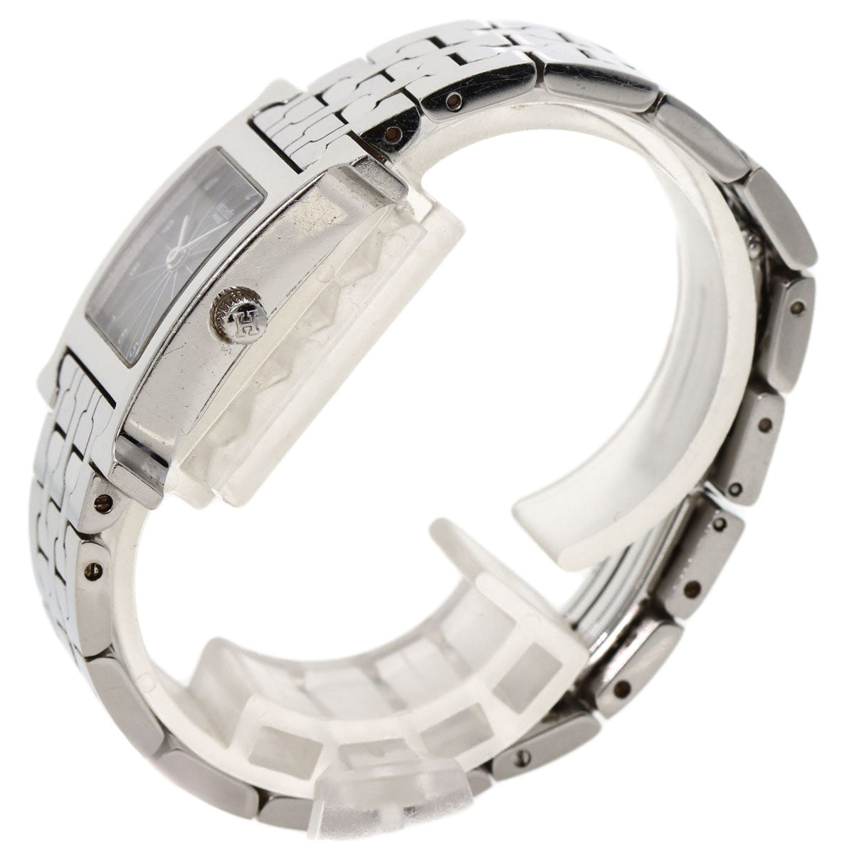 HERMES Watches Quartz HH1.210 Stainless Steel , Stainless Steel Silver H watch black dial Women