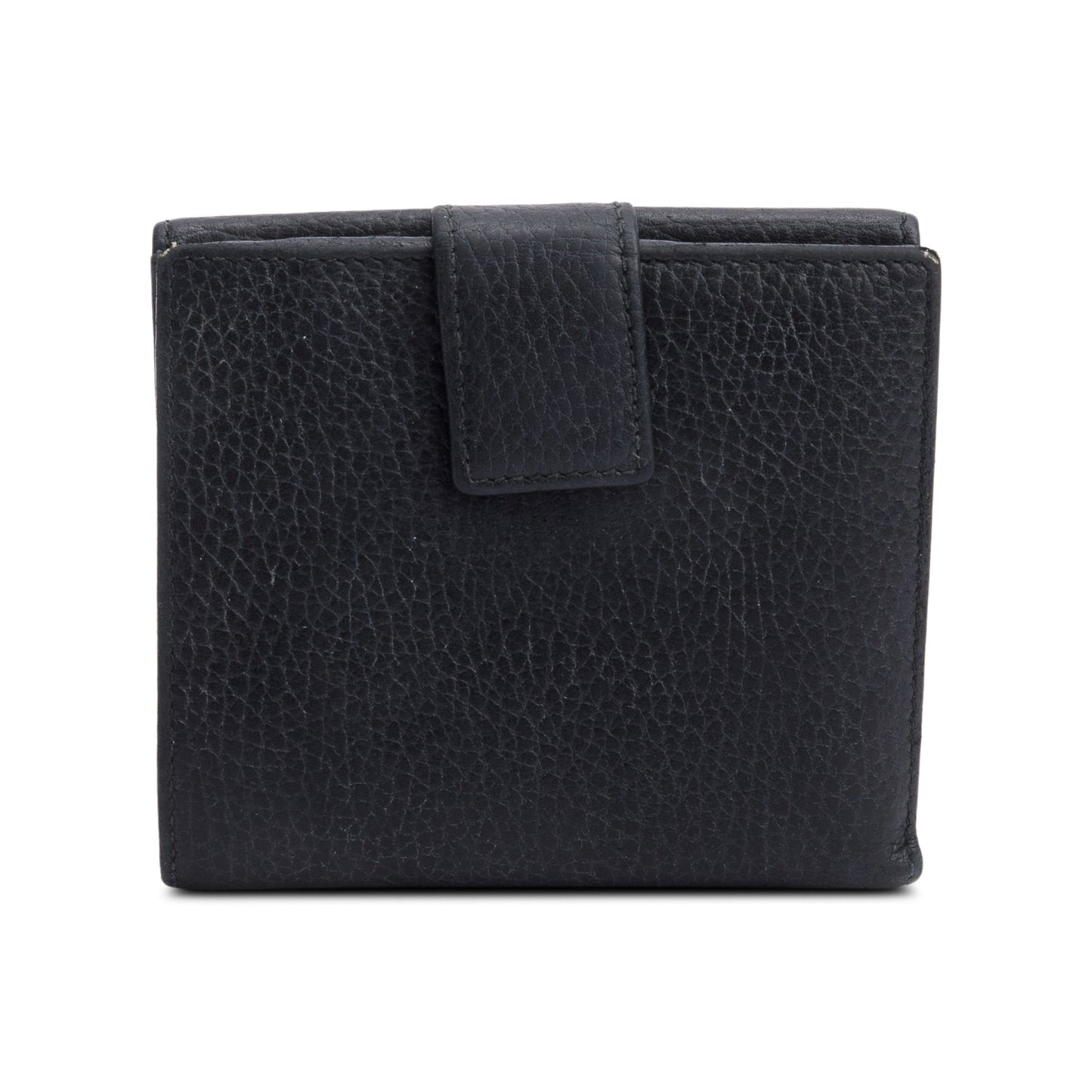 Gucci Black Calfskin Leather Double G French Flap Wallet