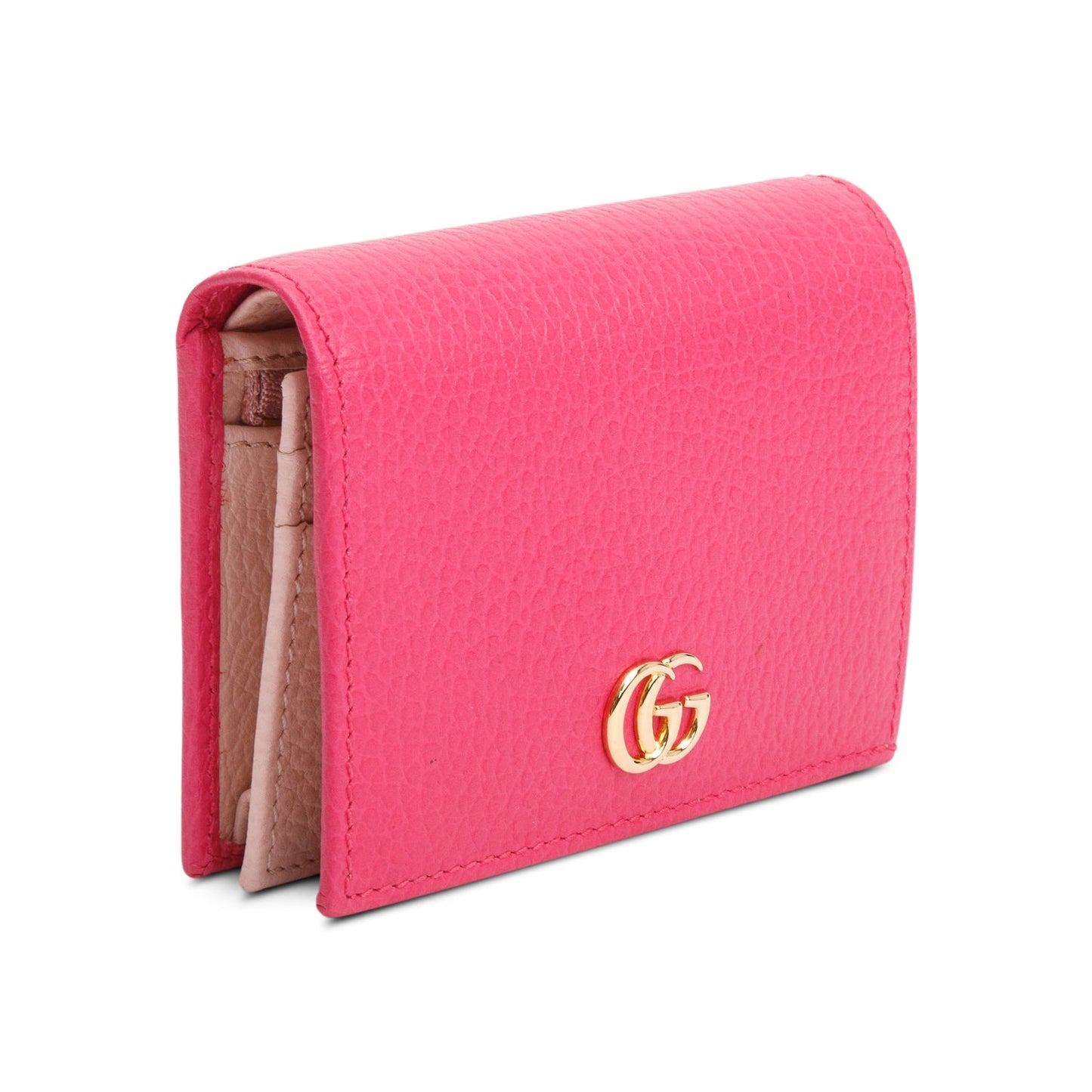 Gucci Pink GG Marmont Leather Card Case Wallet