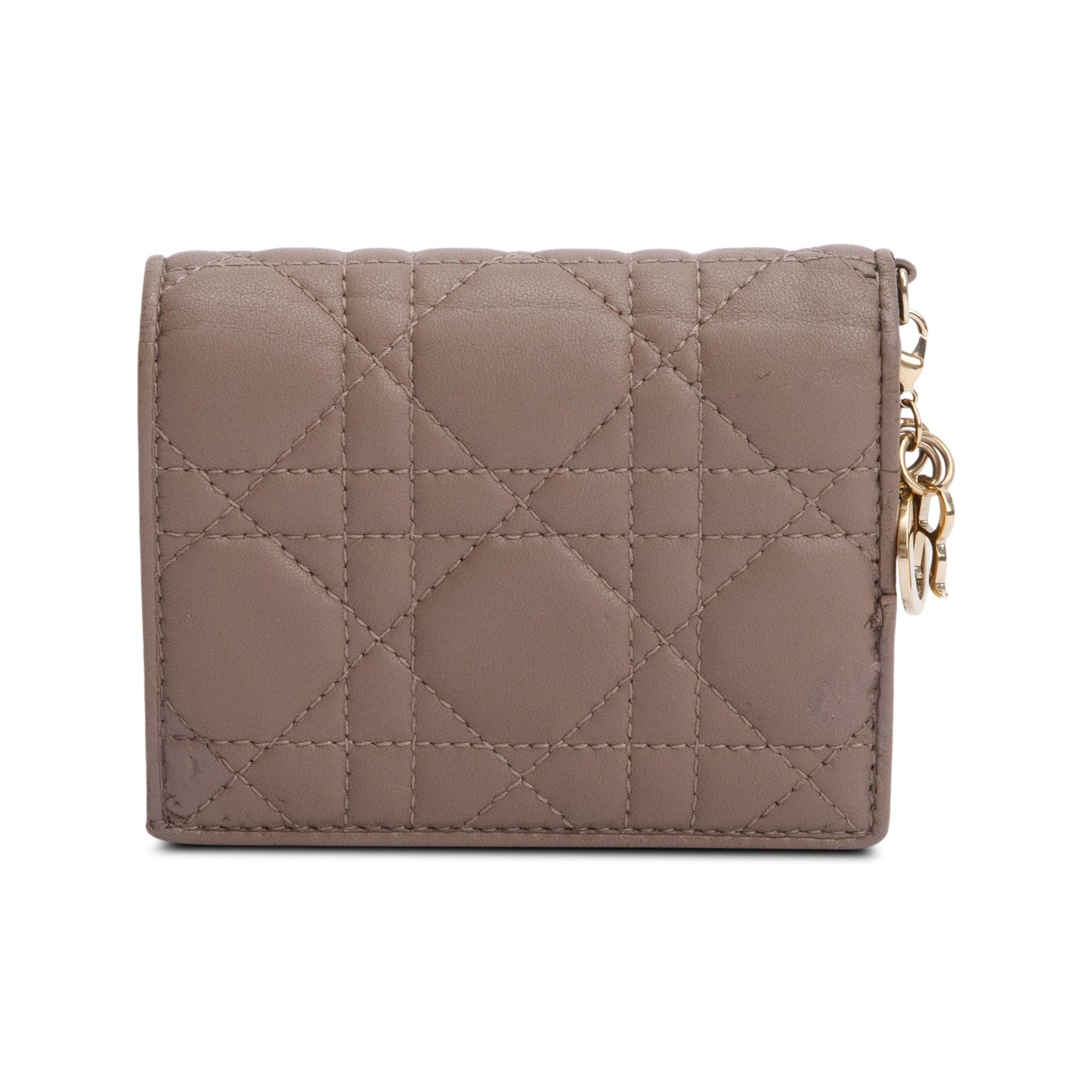 Christian Dior 2024 Neutral Cannage Lambskin Mini Lady Dior Gardenia Wallet