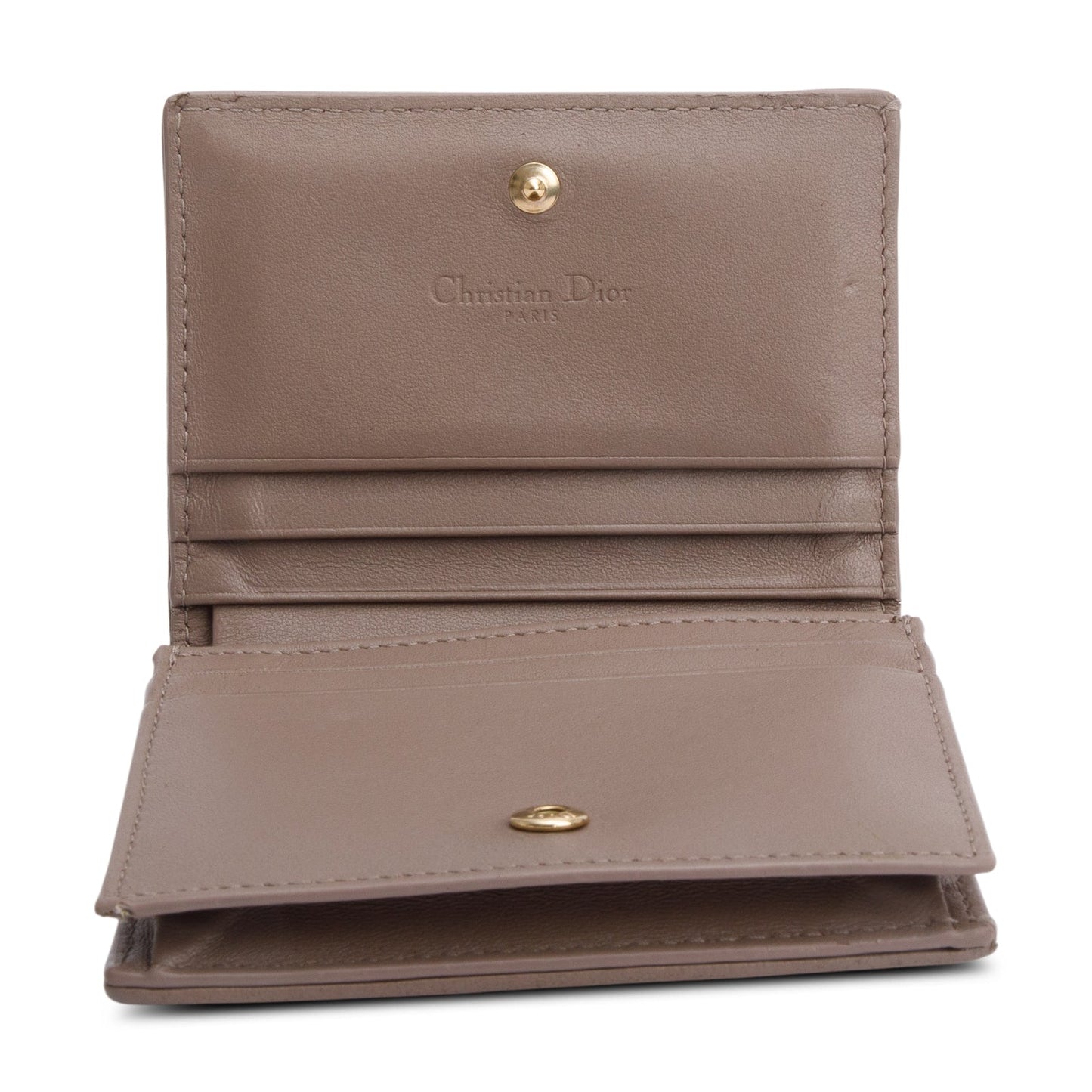 Christian Dior 2024 Neutral Cannage Lambskin Mini Lady Dior Gardenia Wallet