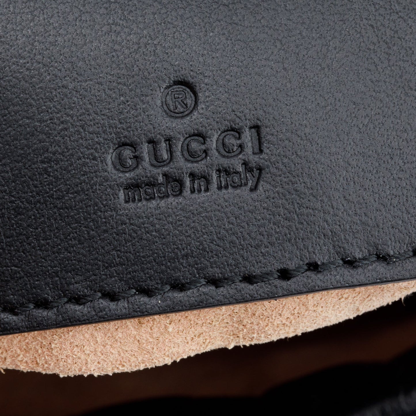 Gucci Black Calfskin Leather GG Marmont Small Bucket Bag