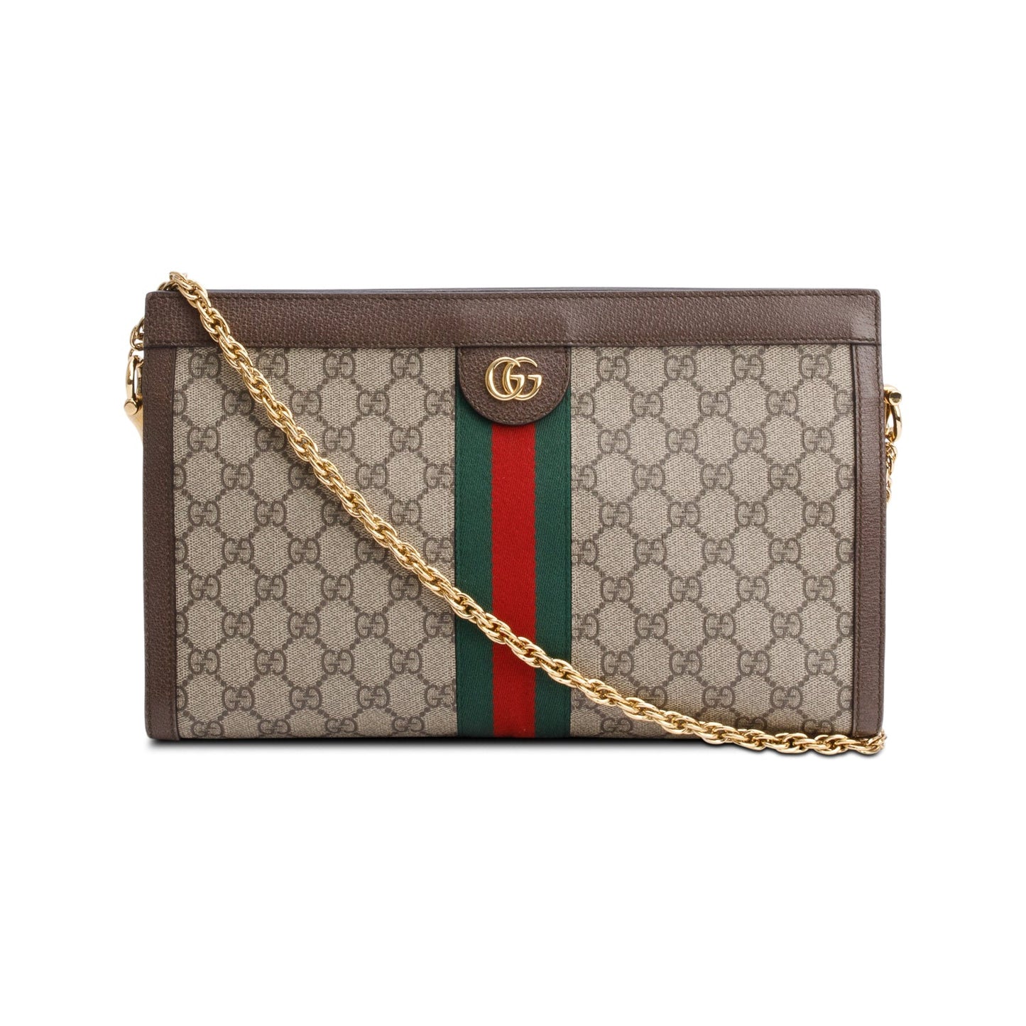 Gucci GG Supreme Monogram Web Medium Ophidia Chain Shoulder Bag