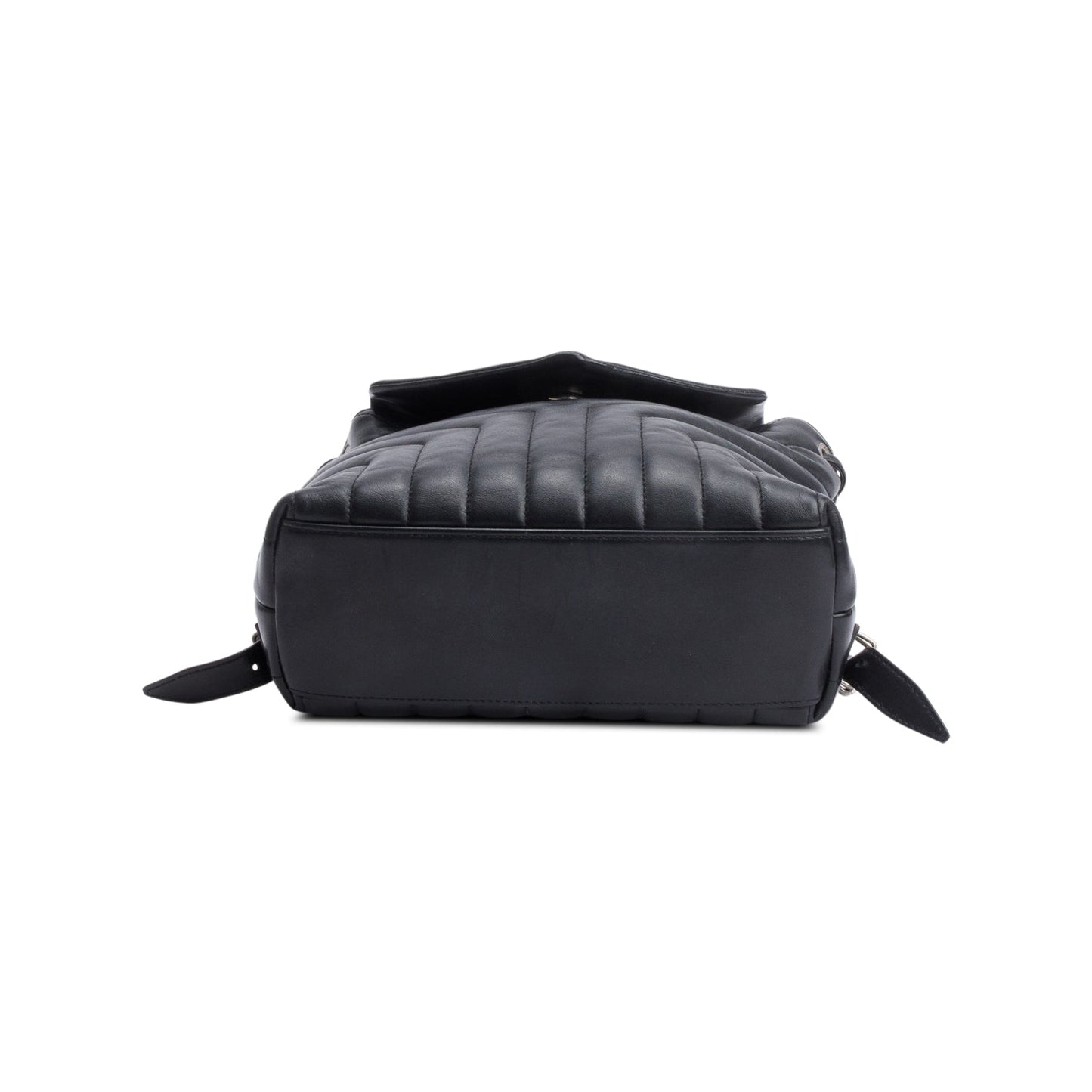 Saint Laurent Black Y Quilted Calfskin Leather Small Loulou Backpack