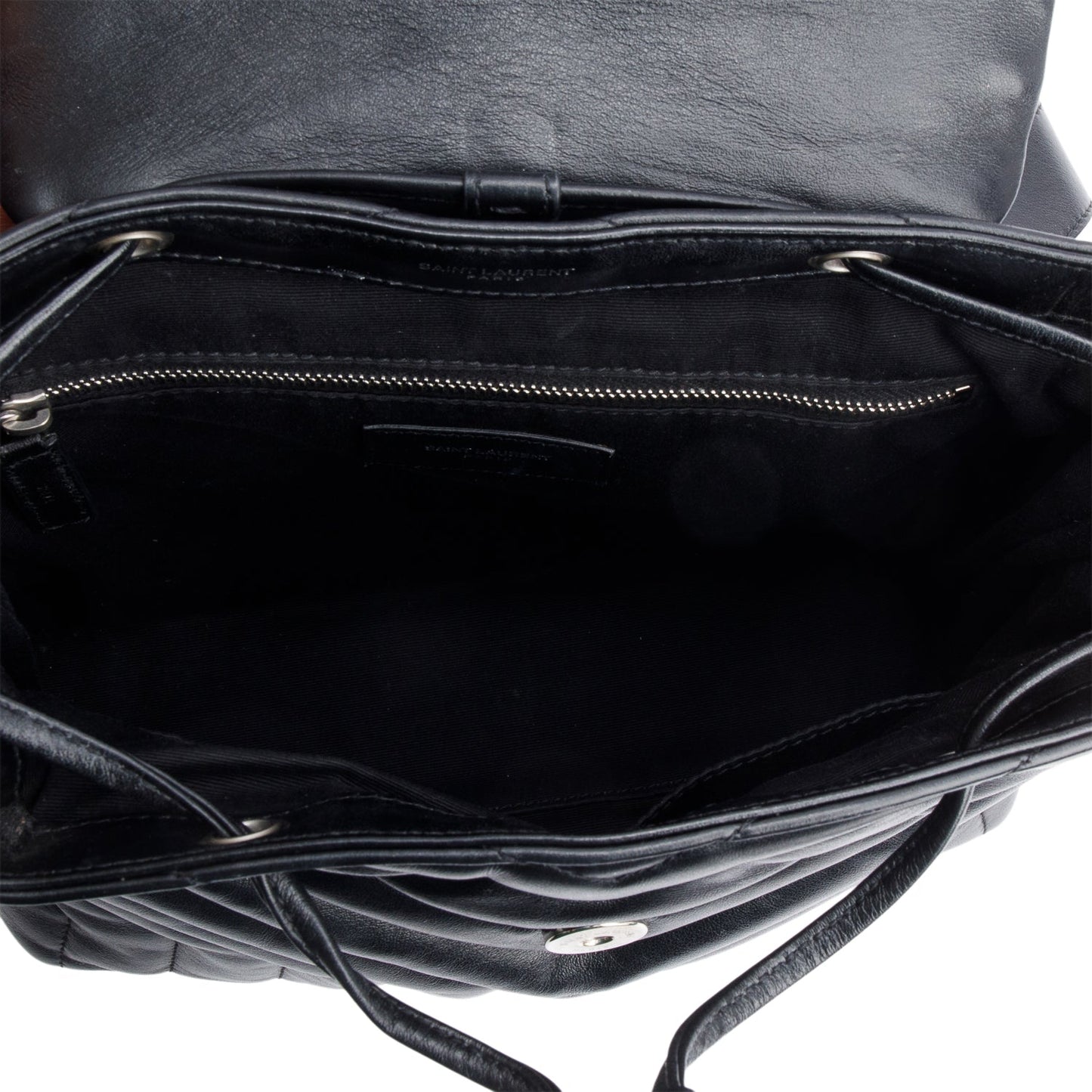 Saint Laurent Black Y Quilted Calfskin Leather Small Loulou Backpack
