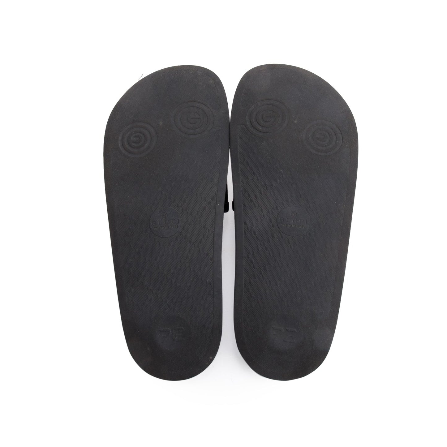 Gucci x Sega Supreme Black Rubber Guccy Star Slides, Size 7