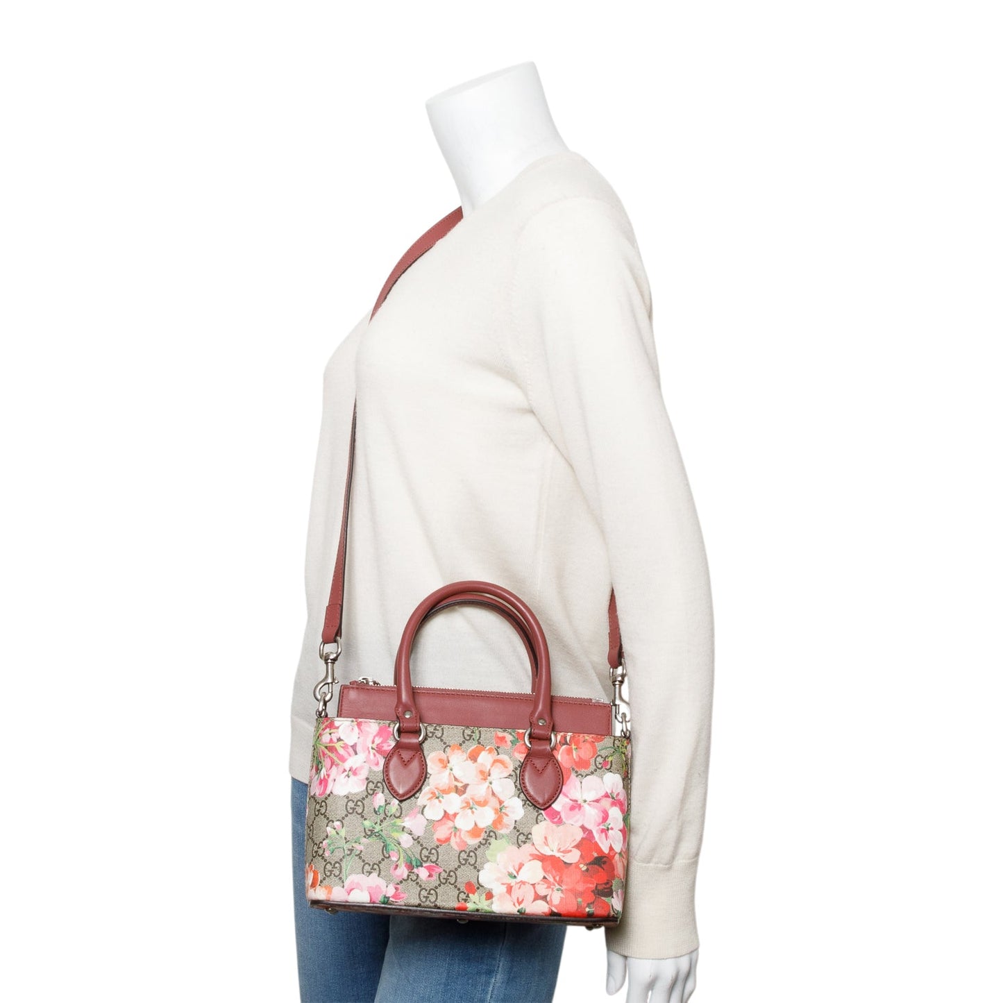 Gucci GG Supreme Blooms Small Top Handle Bag