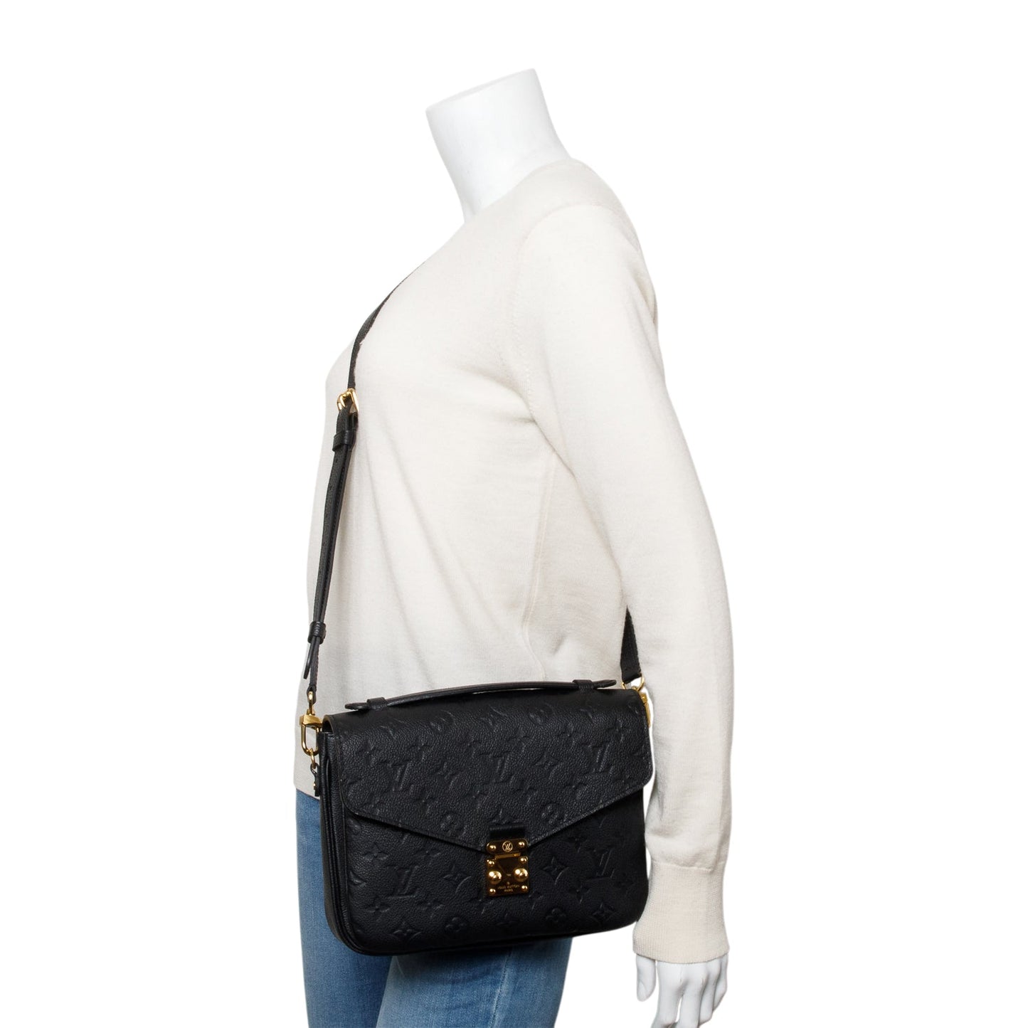 Louis Vuitton Black Monogram Empreinte Leather Pochette Metis