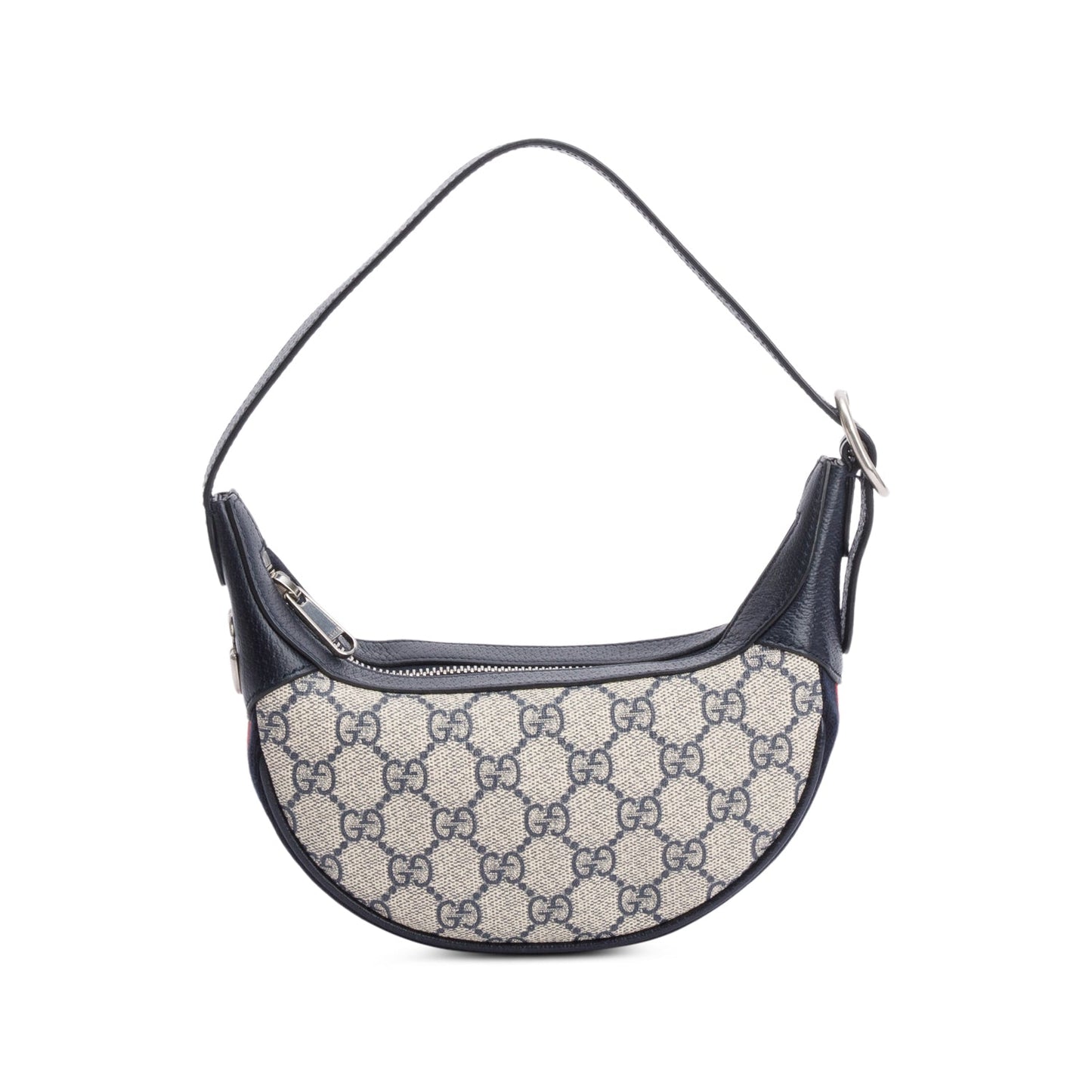 Gucci Blue GG Supreme Ophidia Half-Moon Mini Bag