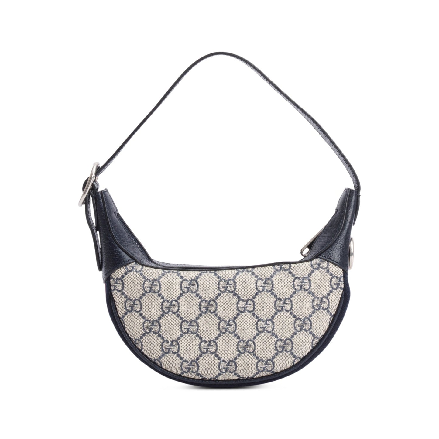 Gucci Blue GG Supreme Ophidia Half-Moon Mini Bag