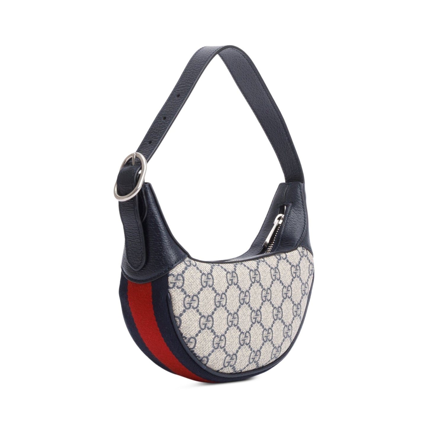 Gucci Blue GG Supreme Ophidia Half-Moon Mini Bag