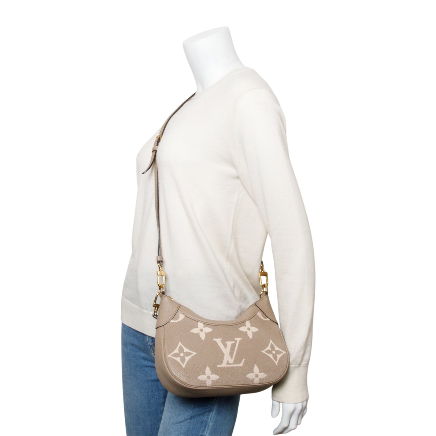 Louis Vuitton 2023 Beige Bicolour Monogram Giant Empreinte Bagatelle