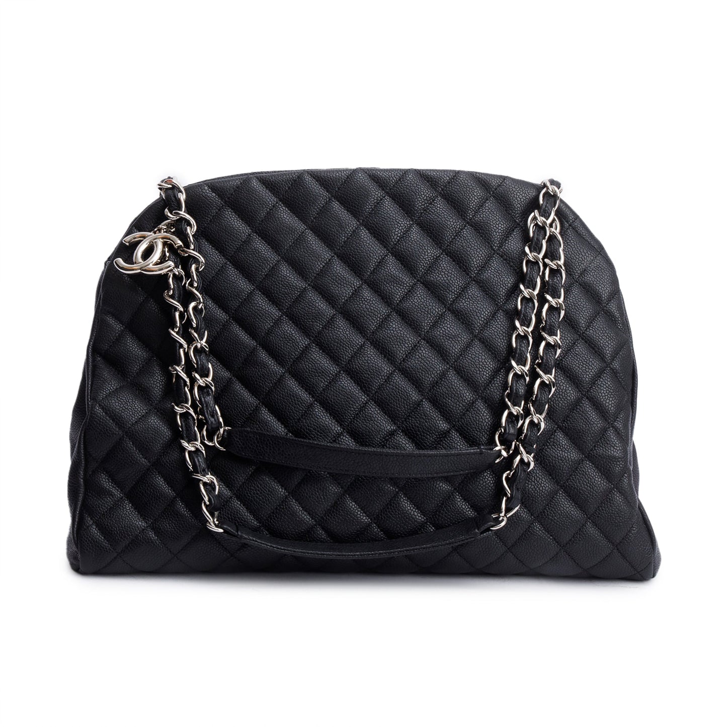 Chanel Black Caviar Leather Just Mademoiselle Large Bowler Bag