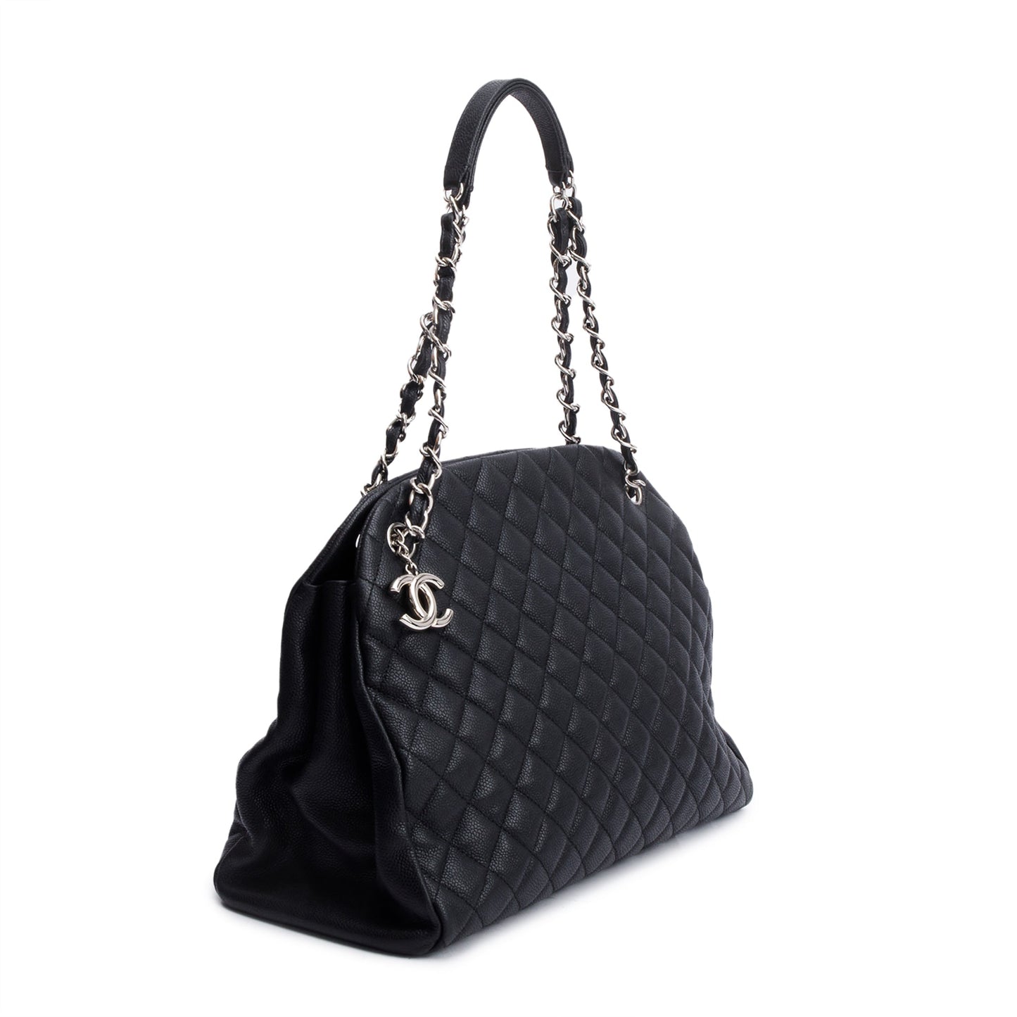 Chanel Black Caviar Leather Just Mademoiselle Large Bowler Bag