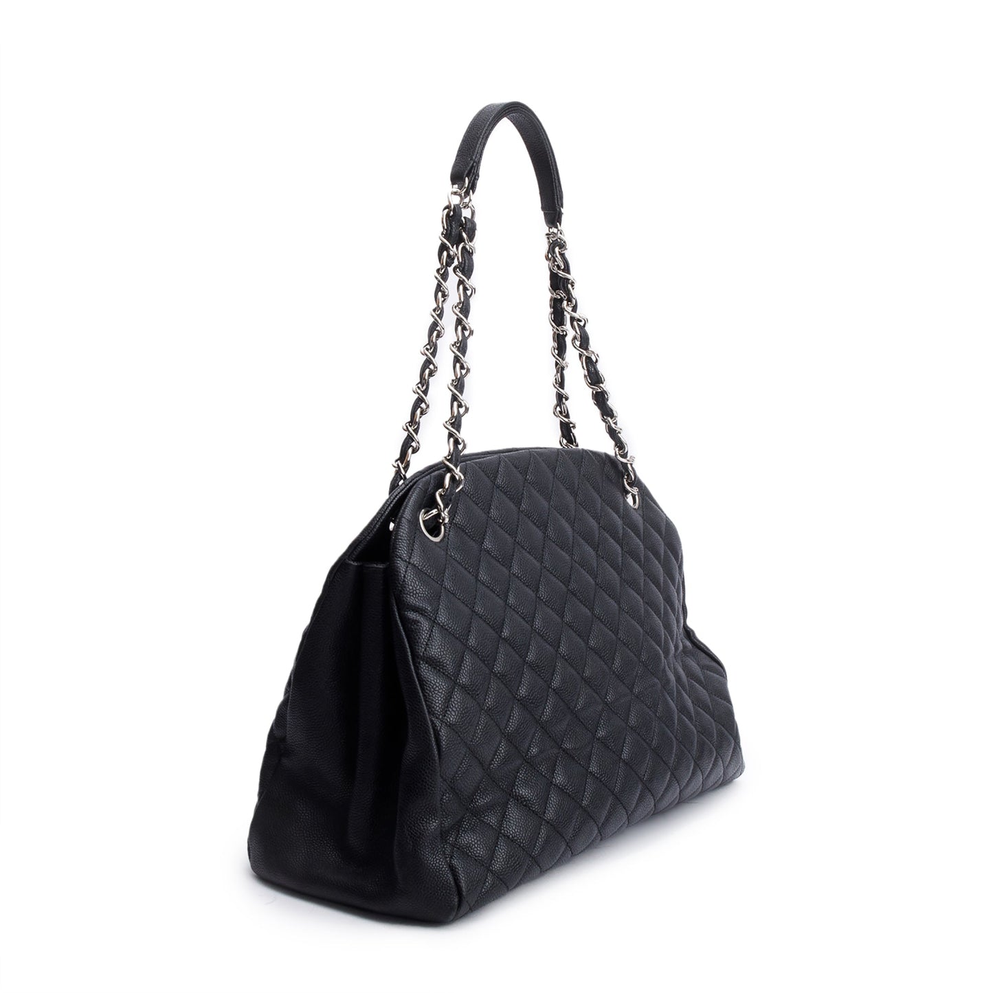Chanel Black Caviar Leather Just Mademoiselle Large Bowler Bag