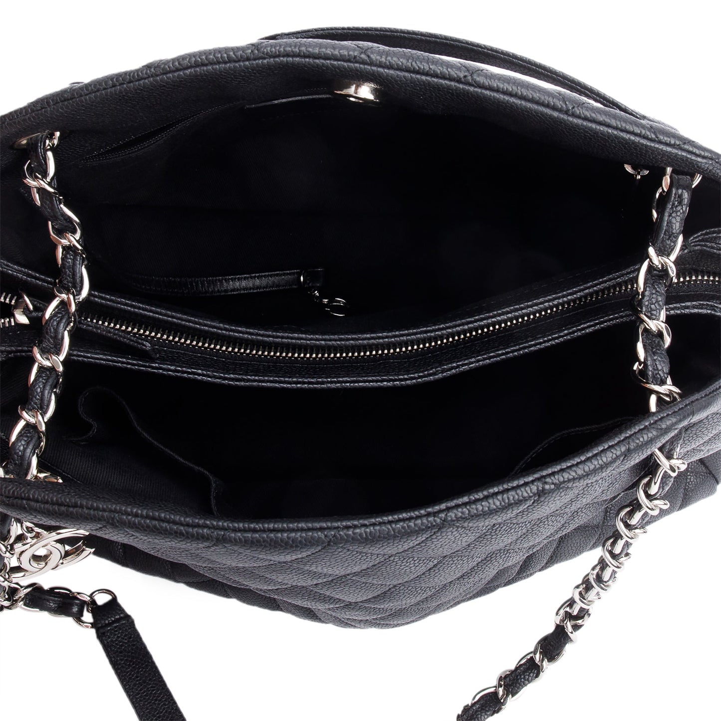 Chanel Black Caviar Leather Just Mademoiselle Large Bowler Bag