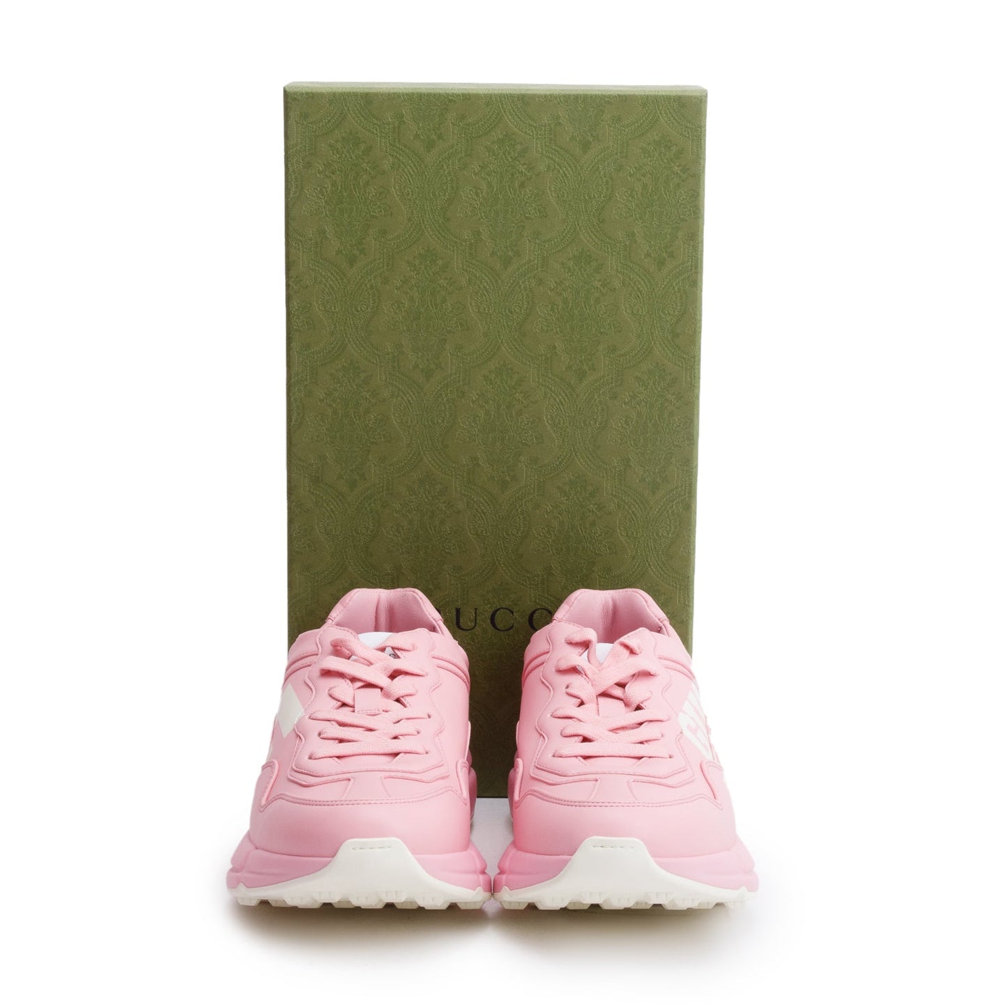 Gucci Pink Leather Women's Rhyton '25' Sneakers, Size 39
