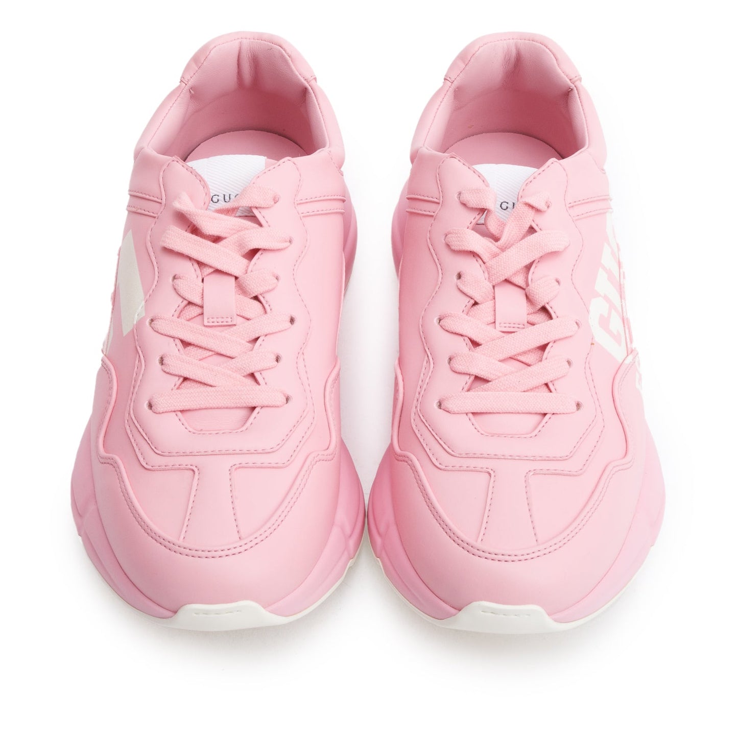 Gucci Pink Leather Women's Rhyton '25' Sneakers, Size 39