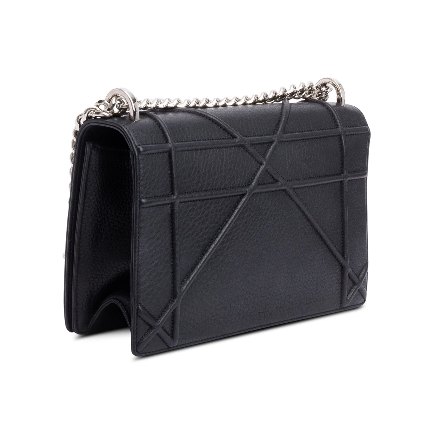 Christian Dior Black Calfskin Leather Medium Diorama Flap Bag