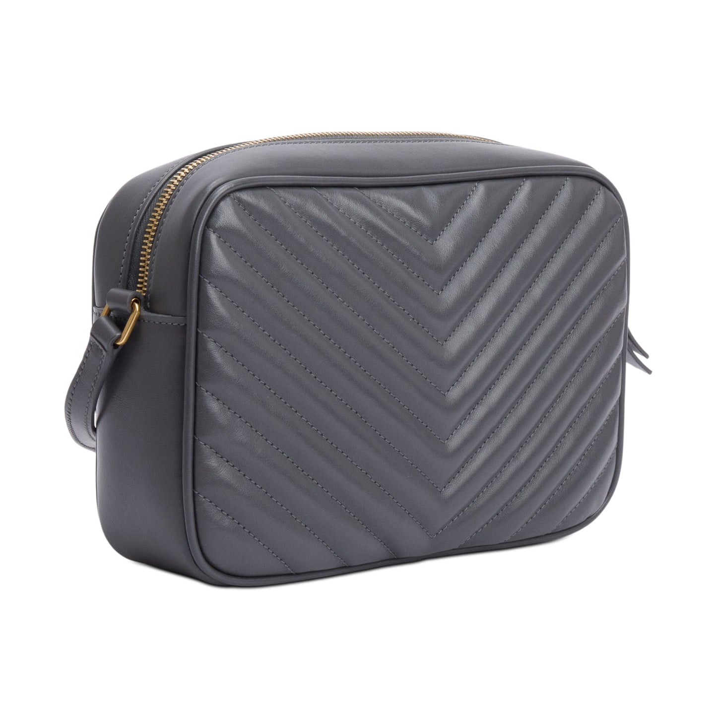 Saint Laurent 2021 Grey Quilted Leather Lou Camera Bag