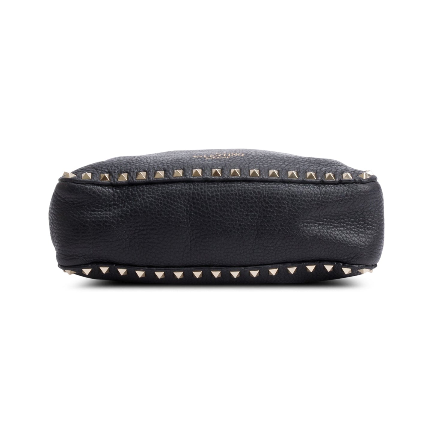 Valentino Black Calfskin Leather Small Rockstud Messenger Bag