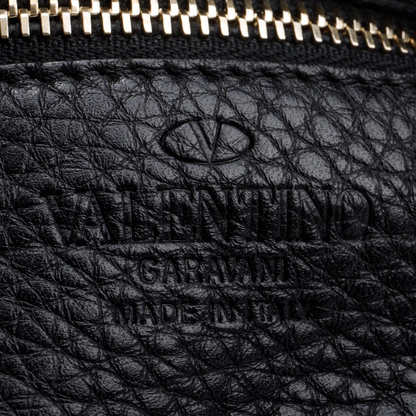 Valentino Black Calfskin Leather Small Rockstud Messenger Bag