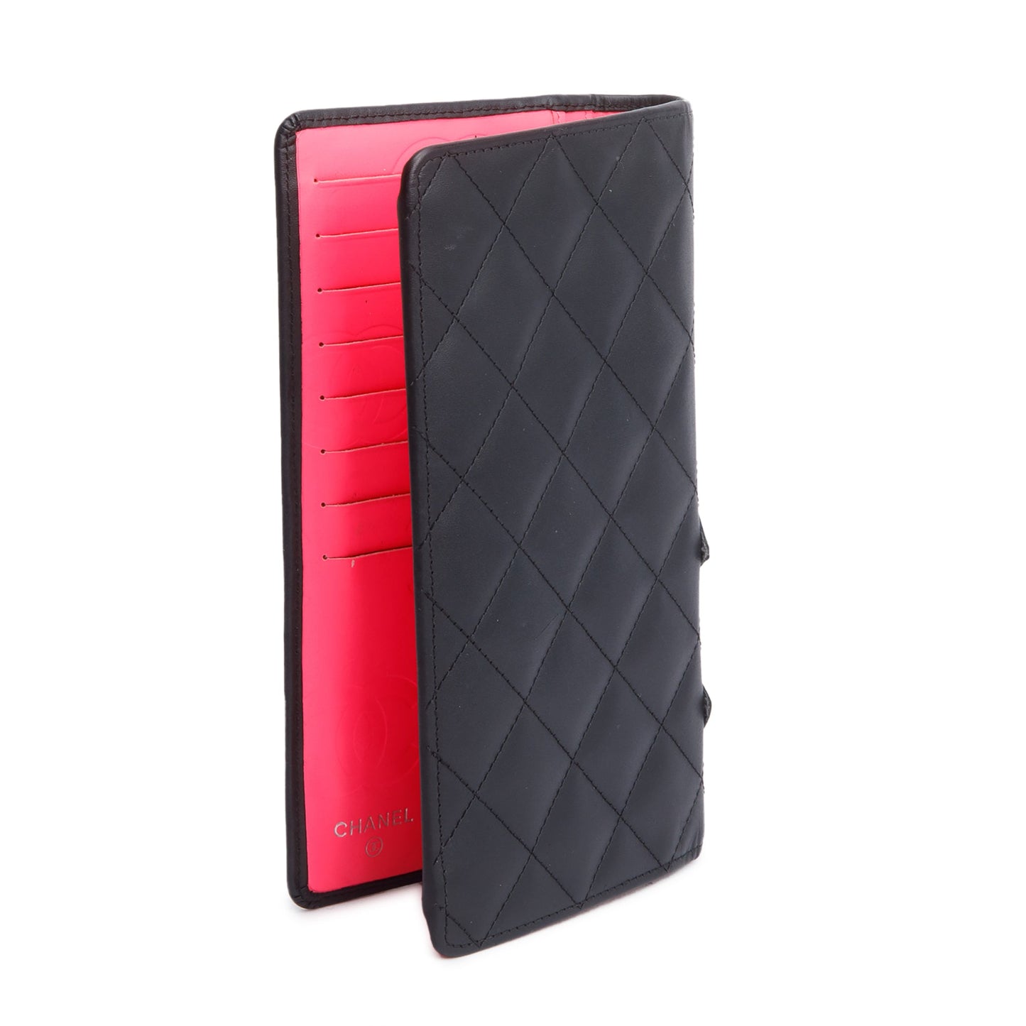 Chanel Black Calfskin Leather Cambon Yen Wallet