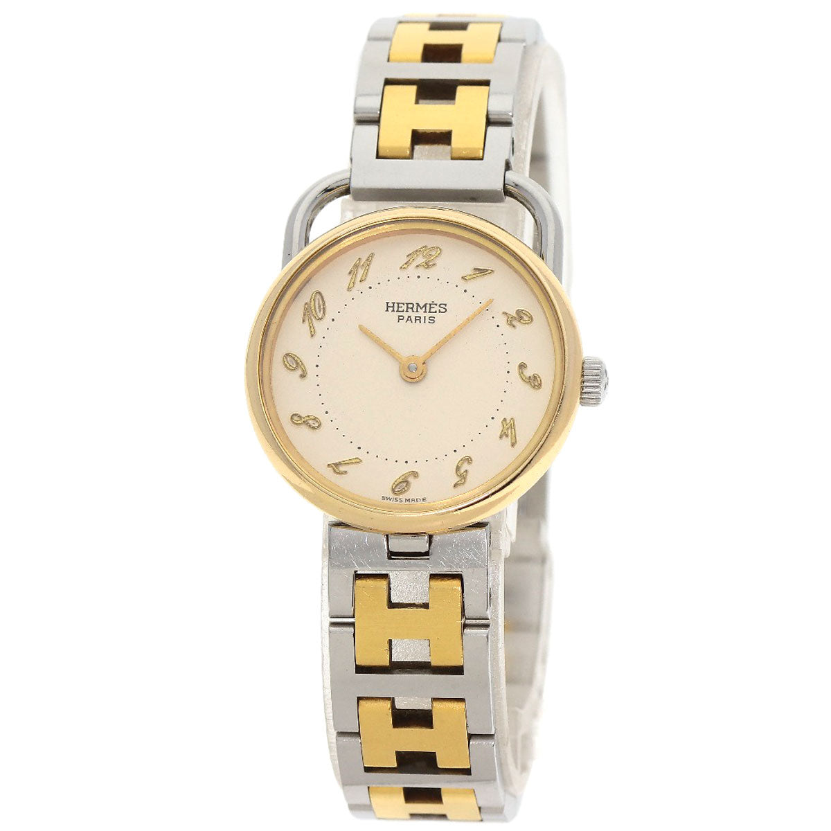 HERMES Watches Quartz Stainless Steel , SSxGP gold Arceau Ivory dial Women