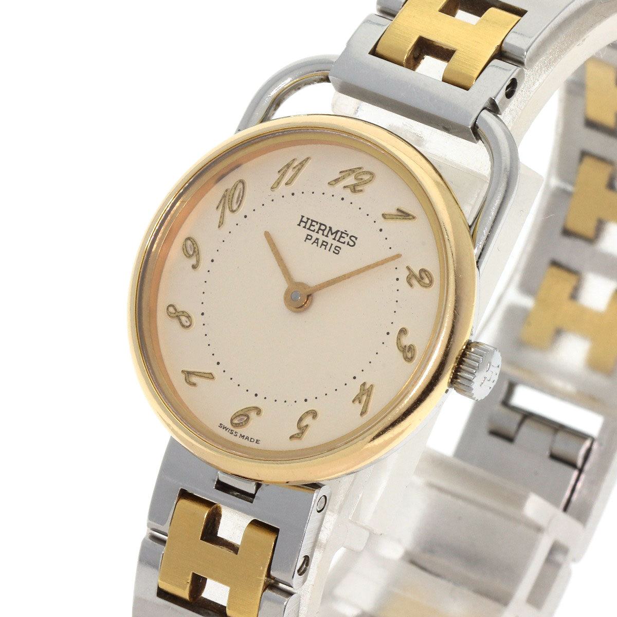 HERMES Watches Quartz Stainless Steel , SSxGP gold Arceau Ivory dial Women
