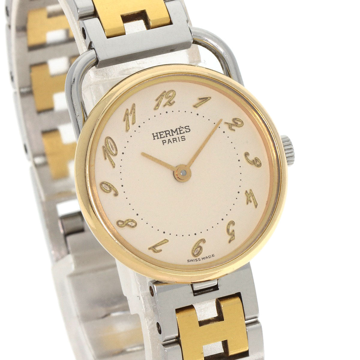 HERMES Watches Quartz Stainless Steel , SSxGP gold Arceau Ivory dial Women