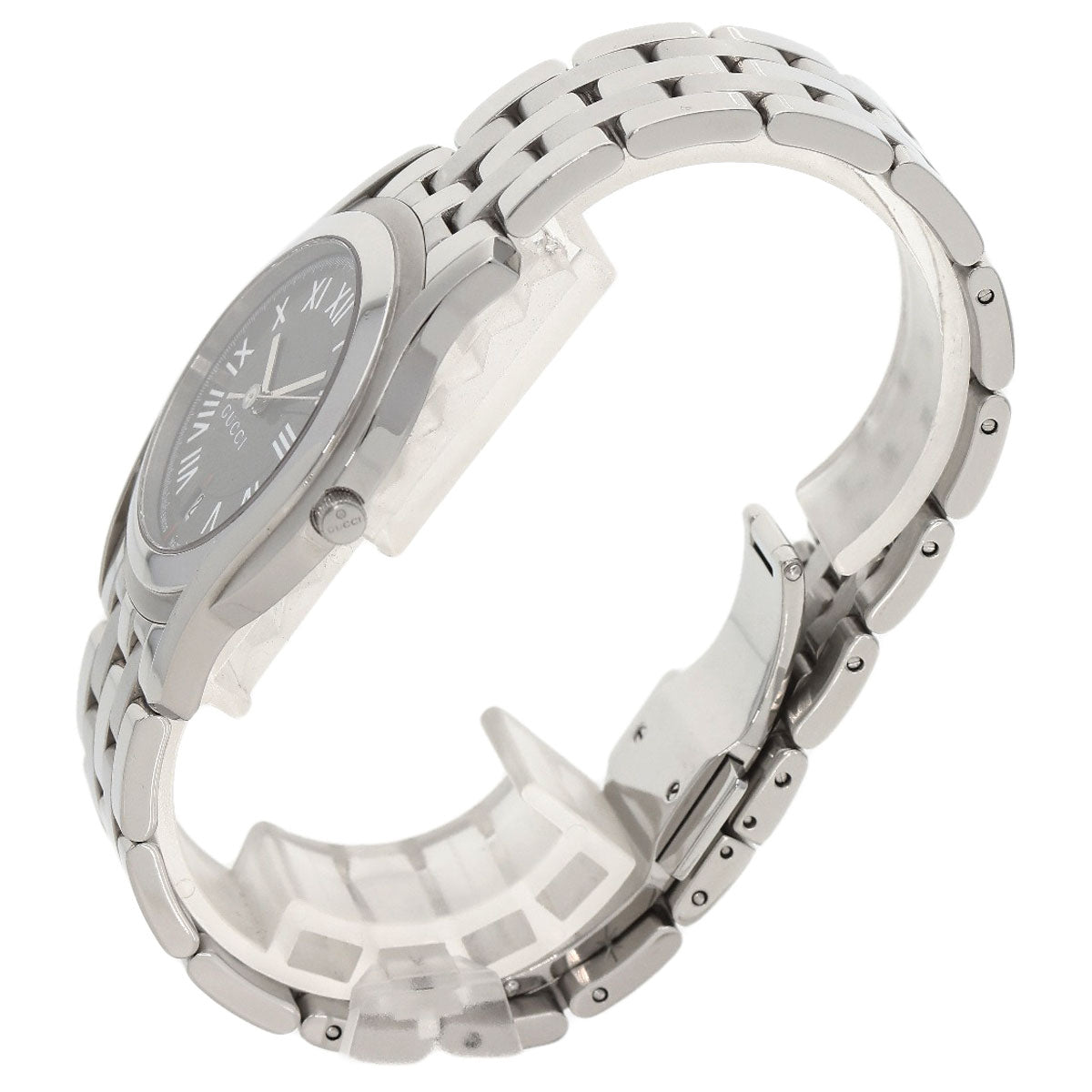GUCCI Watches Quartz 5500M Stainless Steel , Stainless Steel Silver Round face gray dial mens