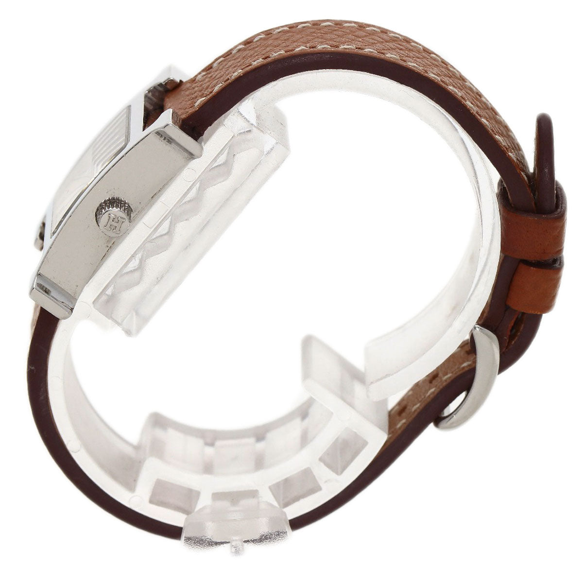 HERMES Watches Quartz HH1.110 Stainless Steel, Leather Silver H watch mini Silver dial Women