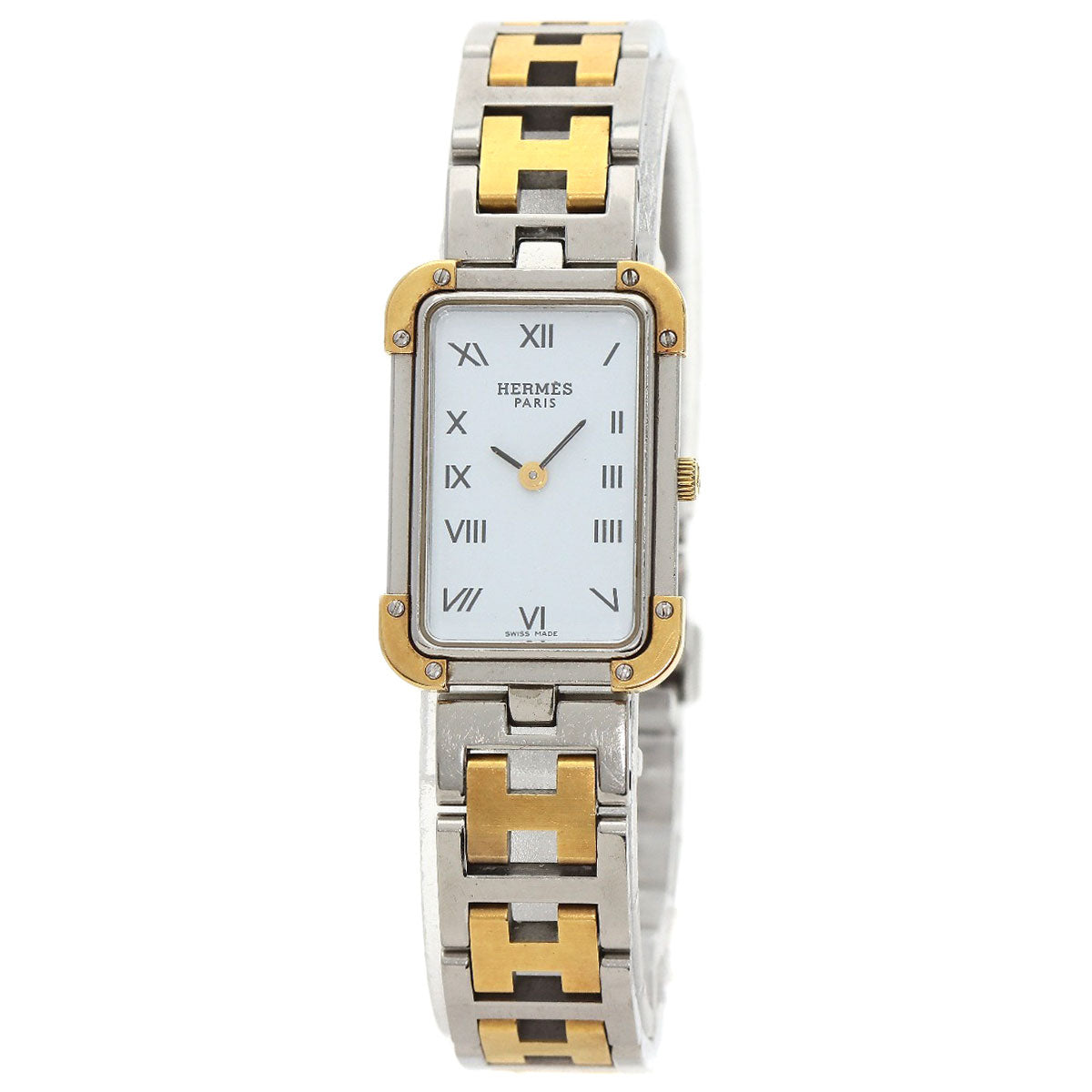 HERMES Watches Quartz CR1.220 Stainless Steel , SSxGP gold Clojure white dial Women